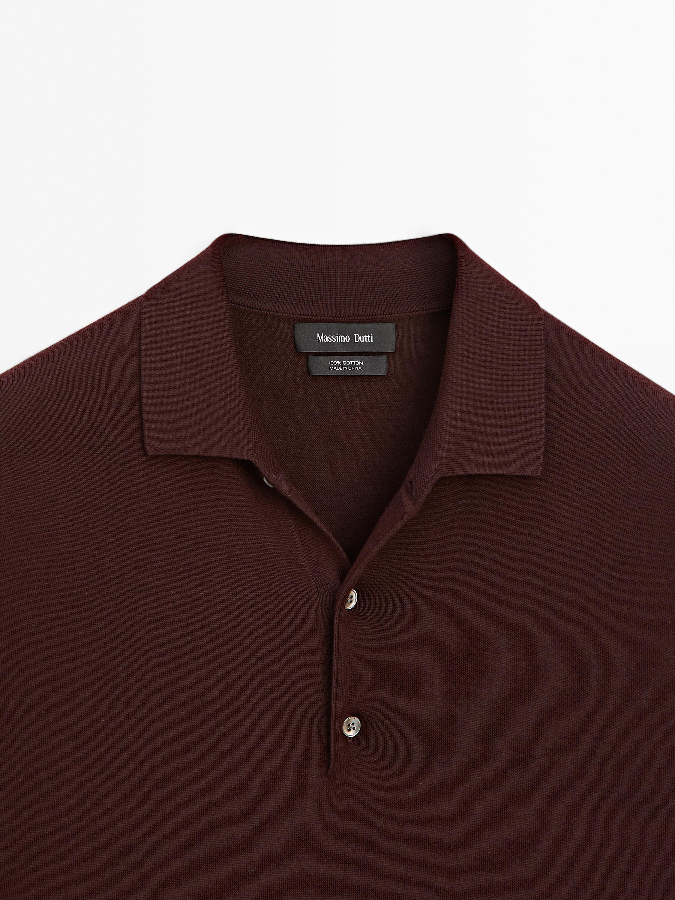 Short sleeve knit polo shirt