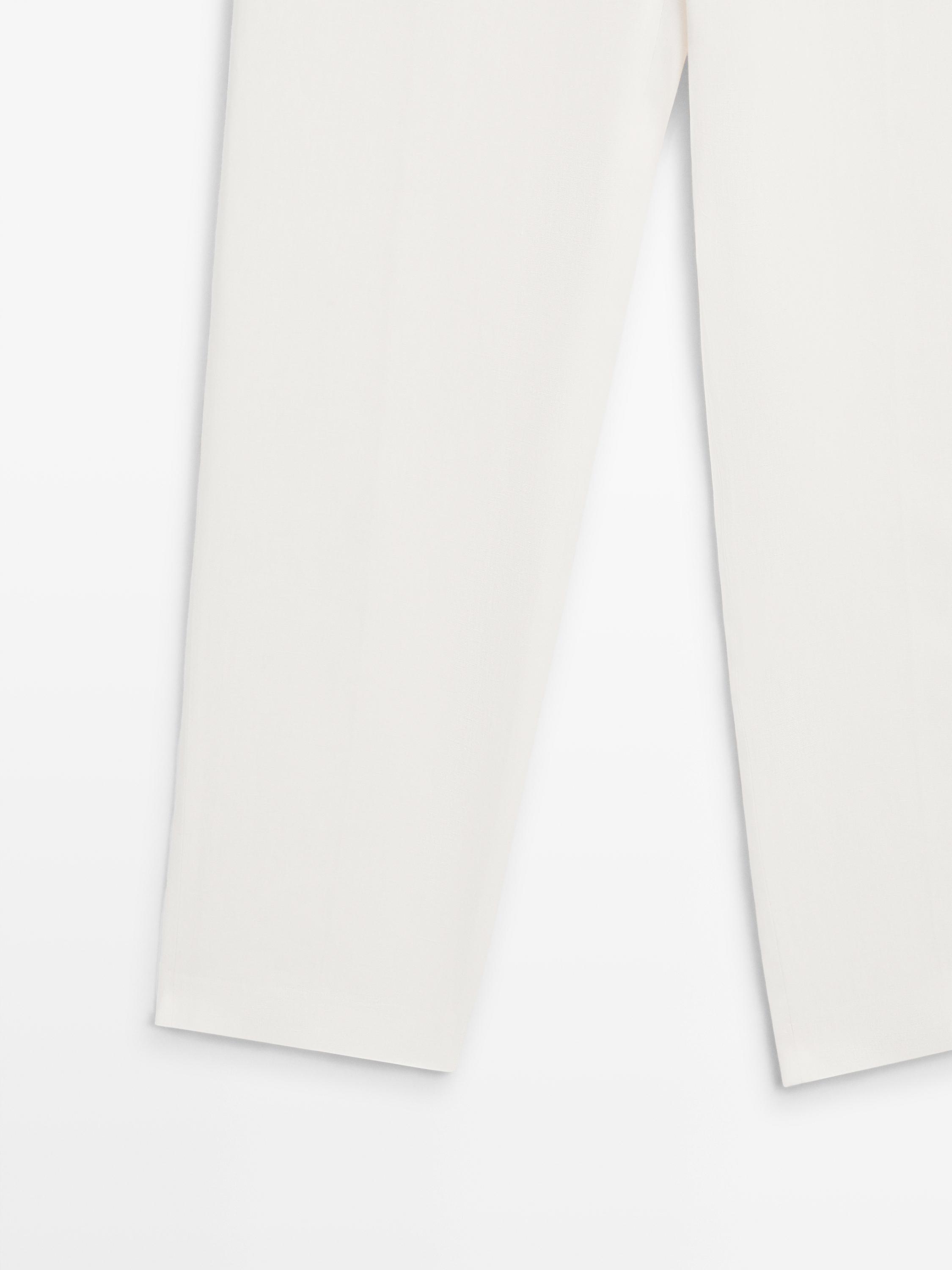 Linen suit trousers — Off white