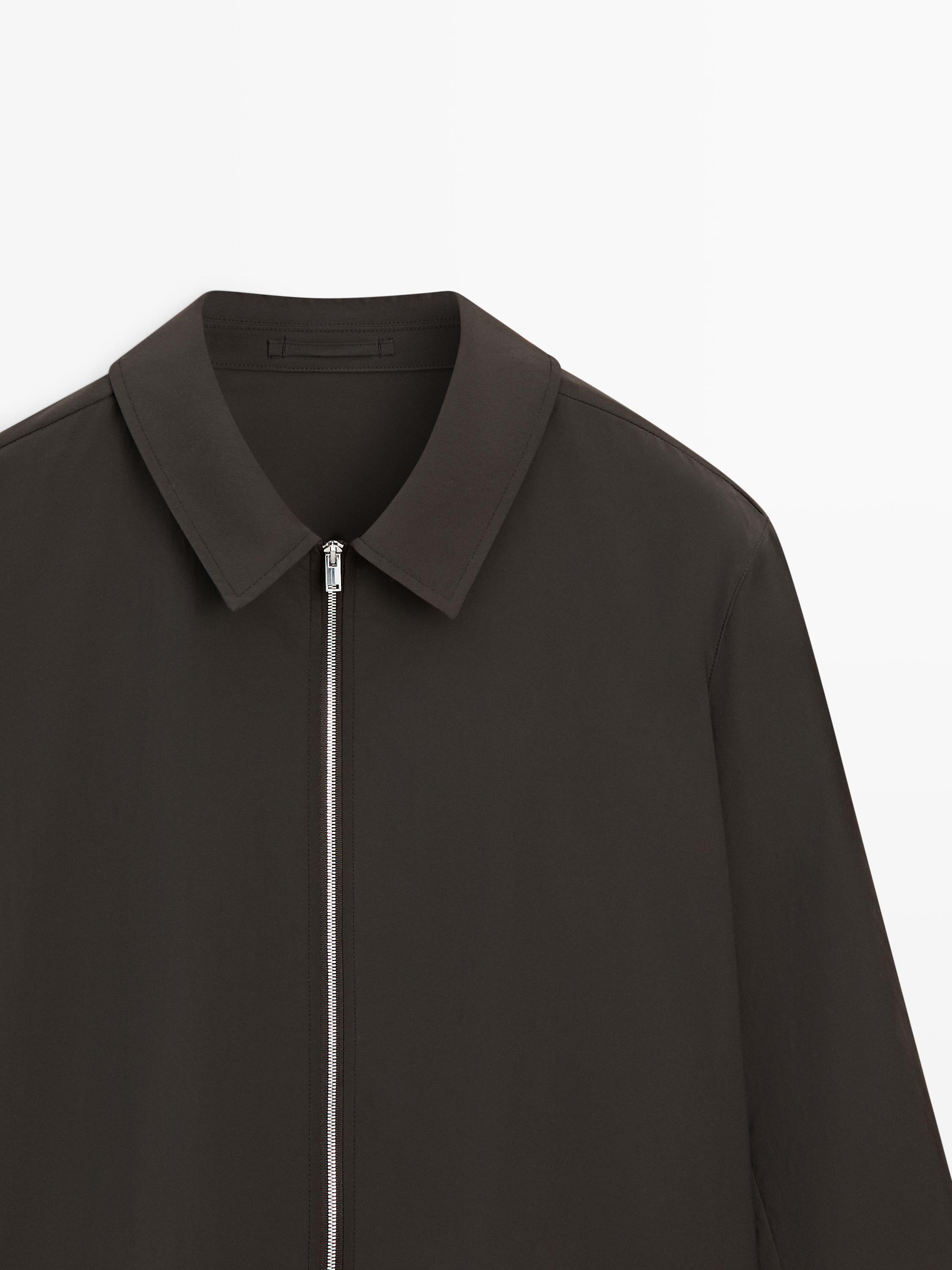 Total look cropped jacket — BROWN