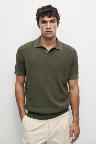 100% cotton short sleeve polo shirt — MEDIUM KHAKI 3