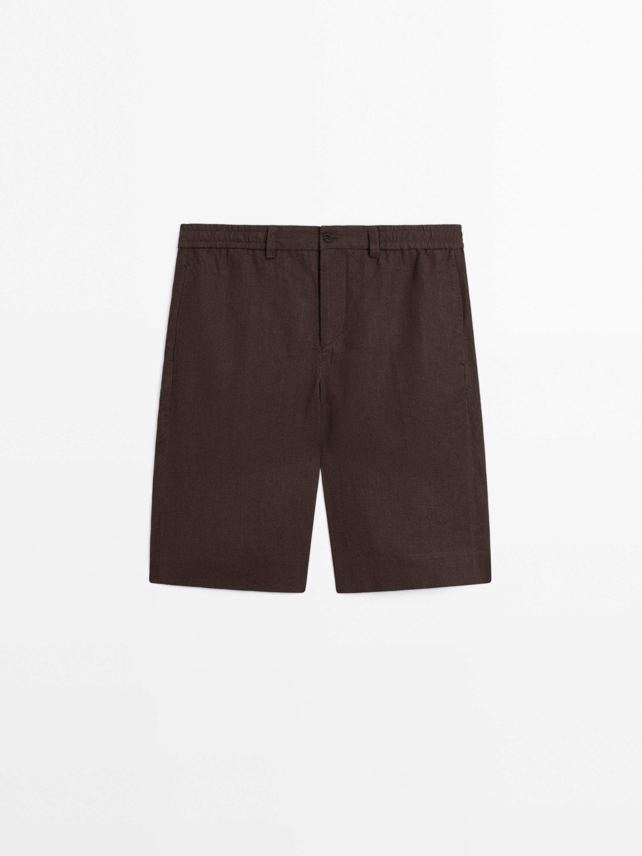 Lightweight 100% linen bermuda