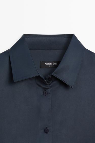 Flowing satin shirt — NAVY BLUE 9