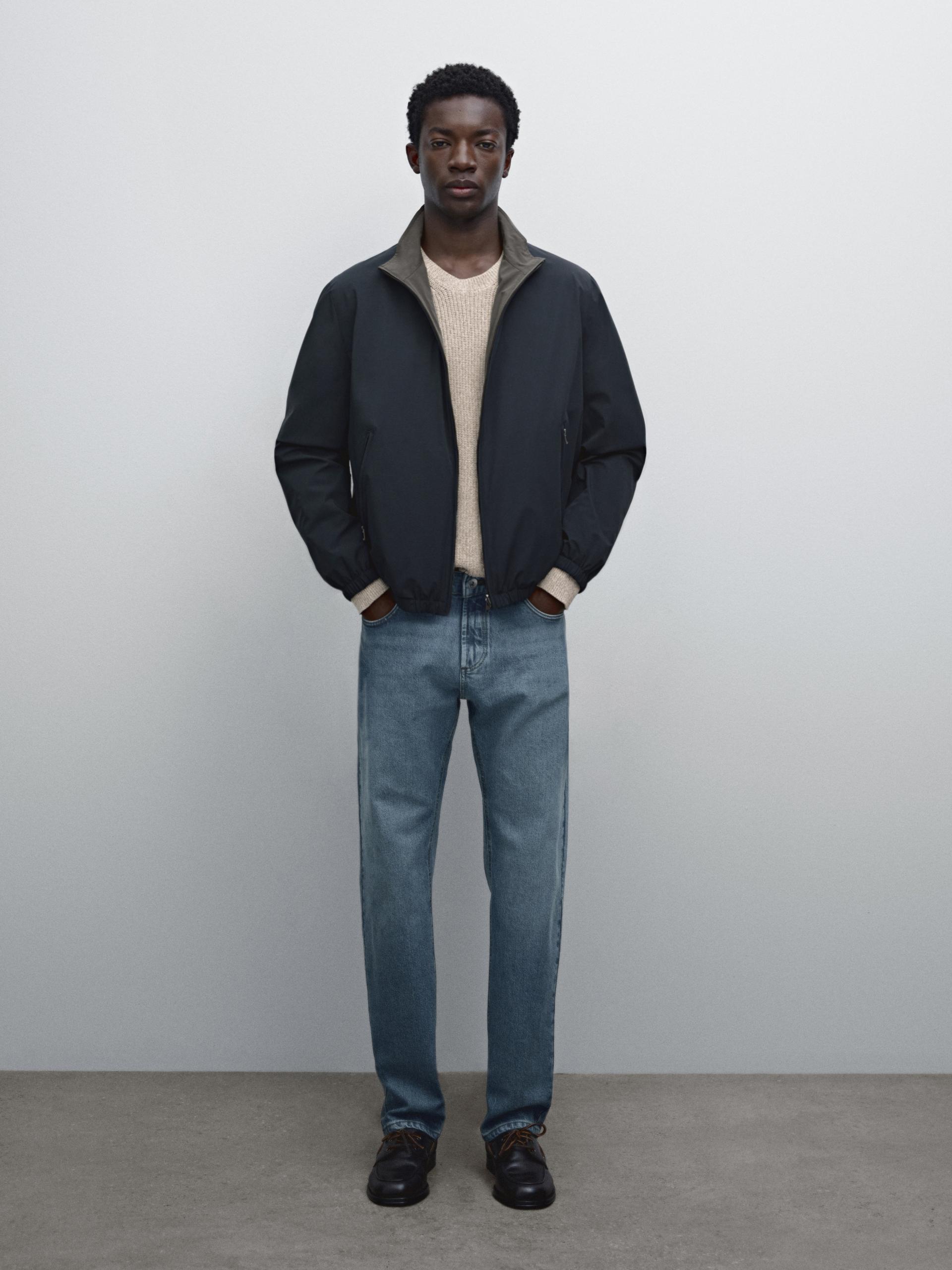 Casaco Reversível Bi Stretch - Azul-Marinho - Xl - Massimo Dutti - Homem