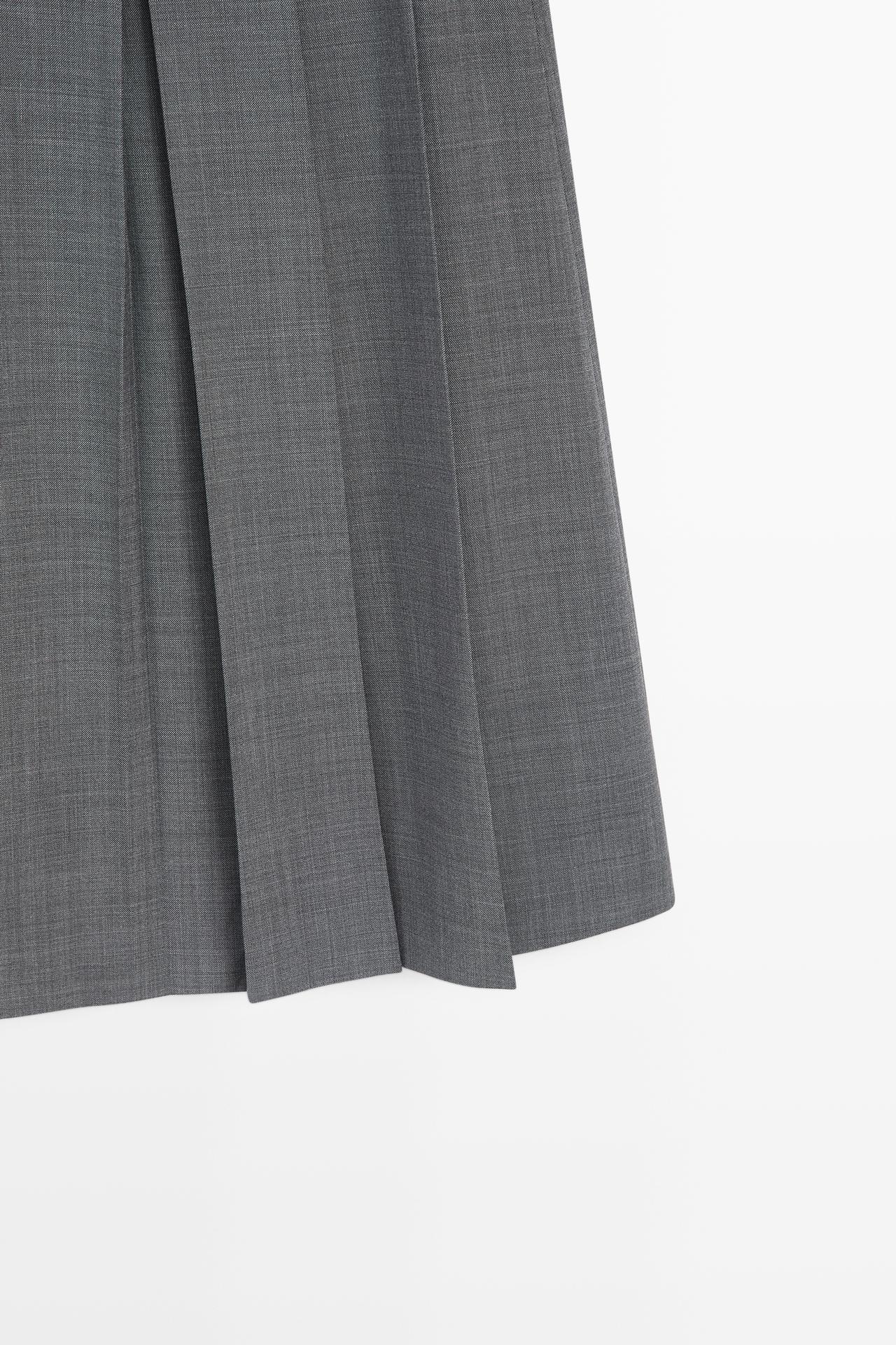 Pleated wool-blend midi skirt — GREY