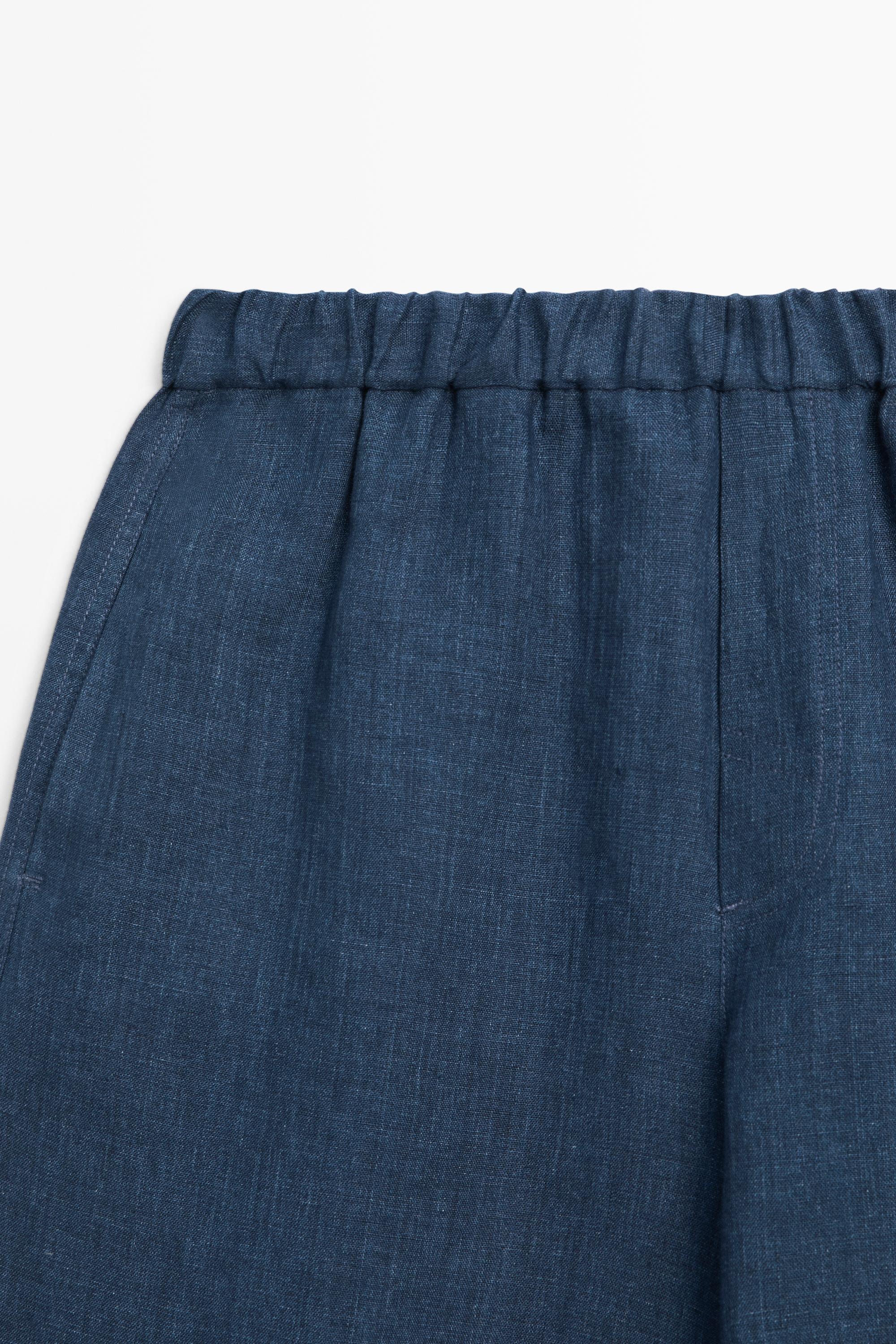 Total look linen trousers — BLUE