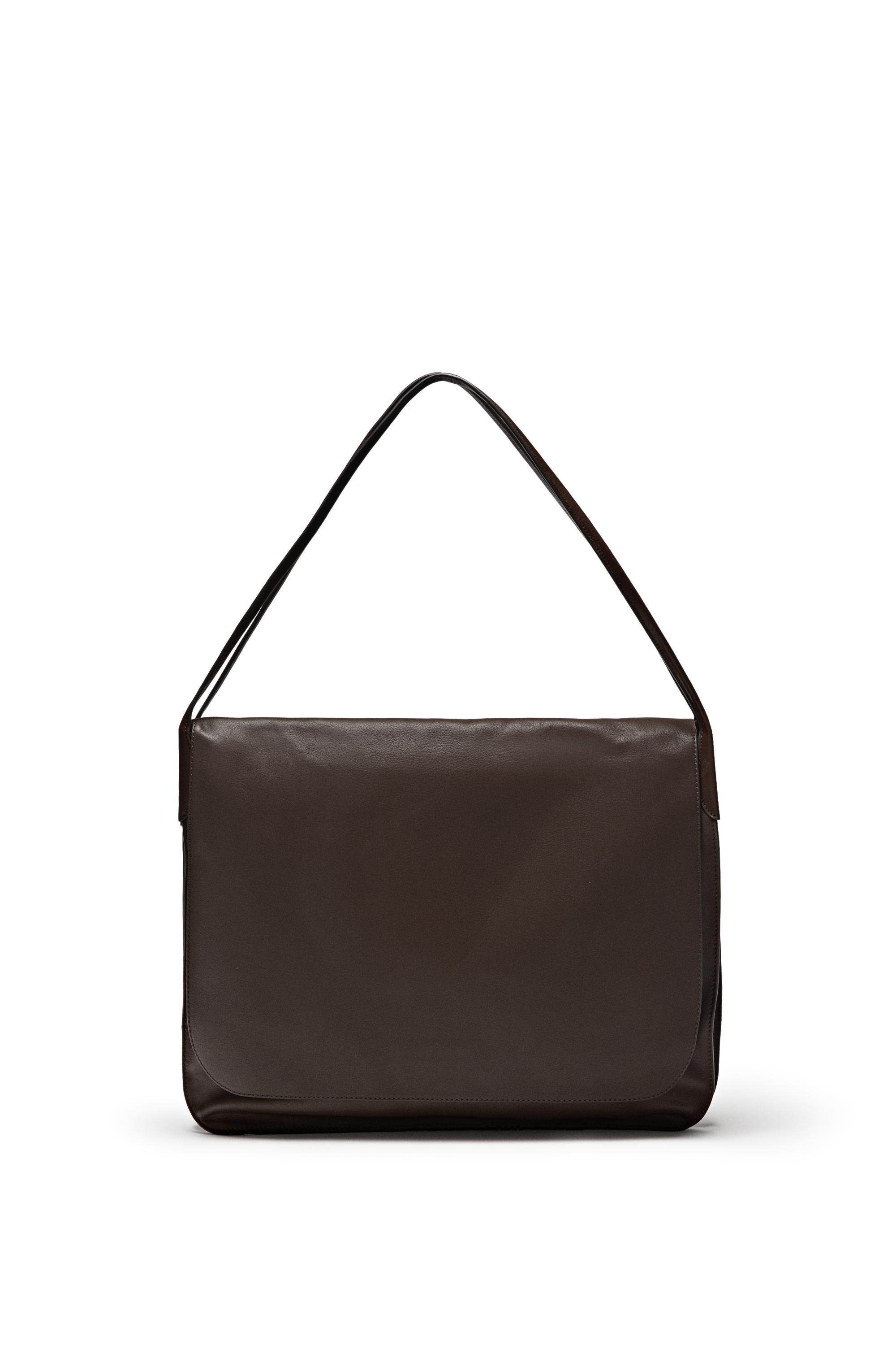 Massimo Dutti Bolso Grande Con Solapa In Chocolate