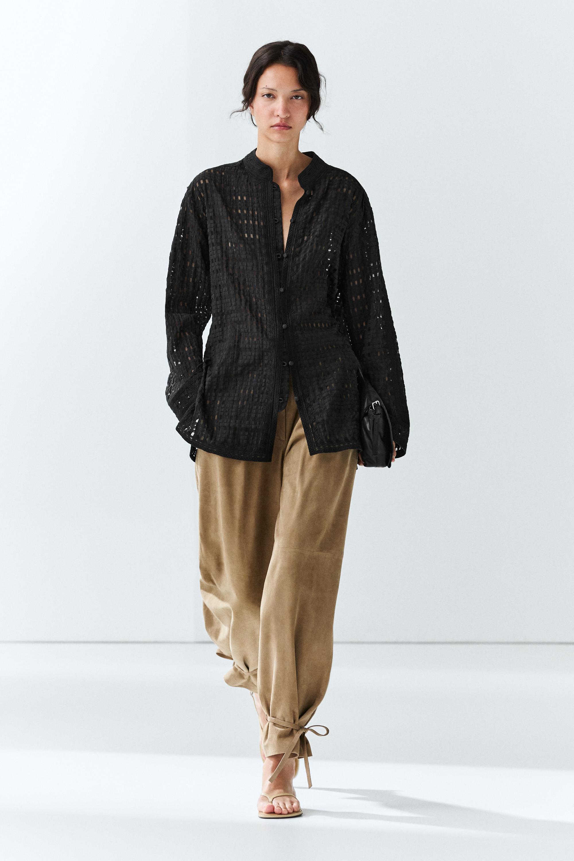 Flowing embroidered shirt