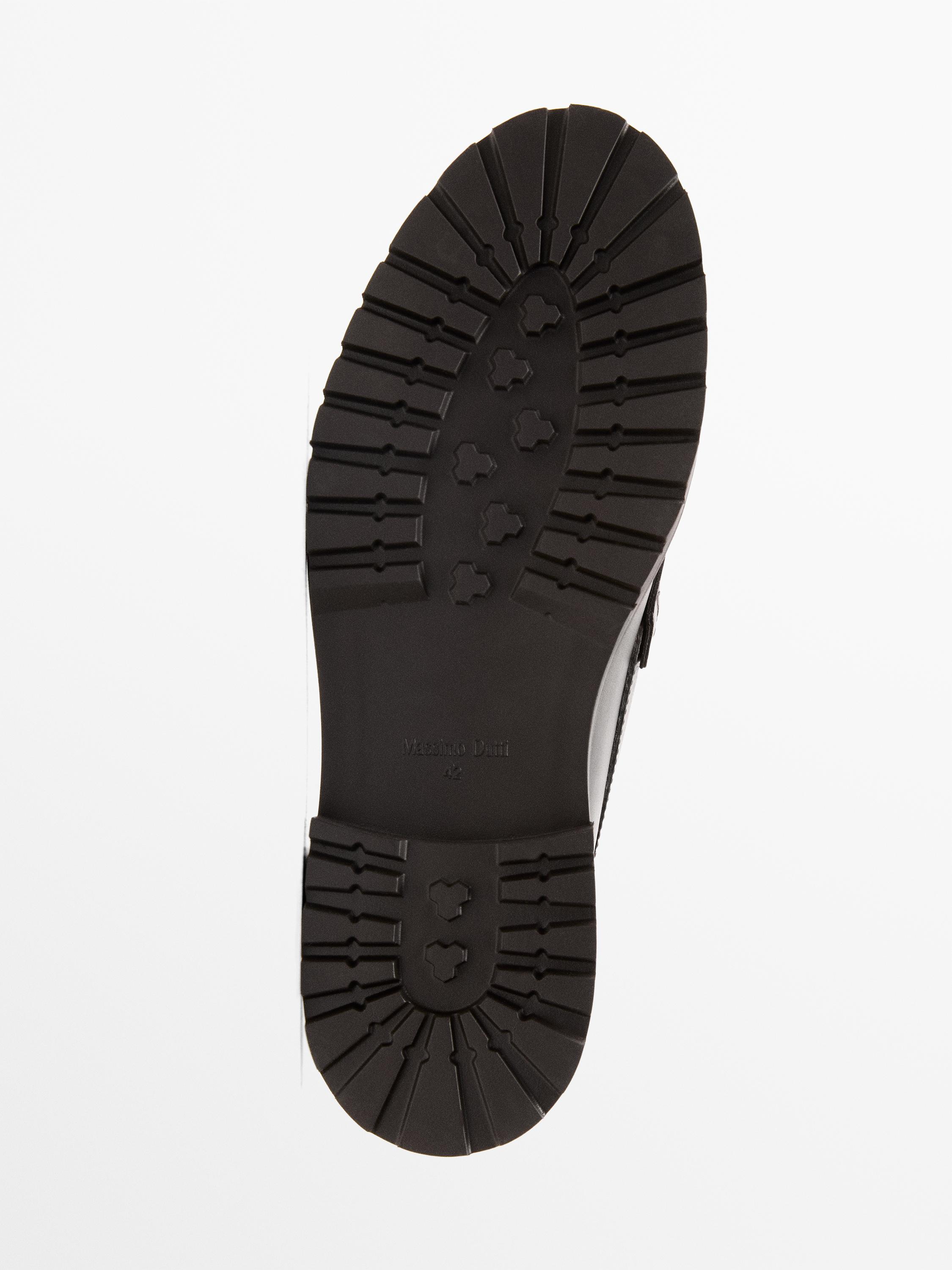 Moc toe loafers with track sole — BROWN