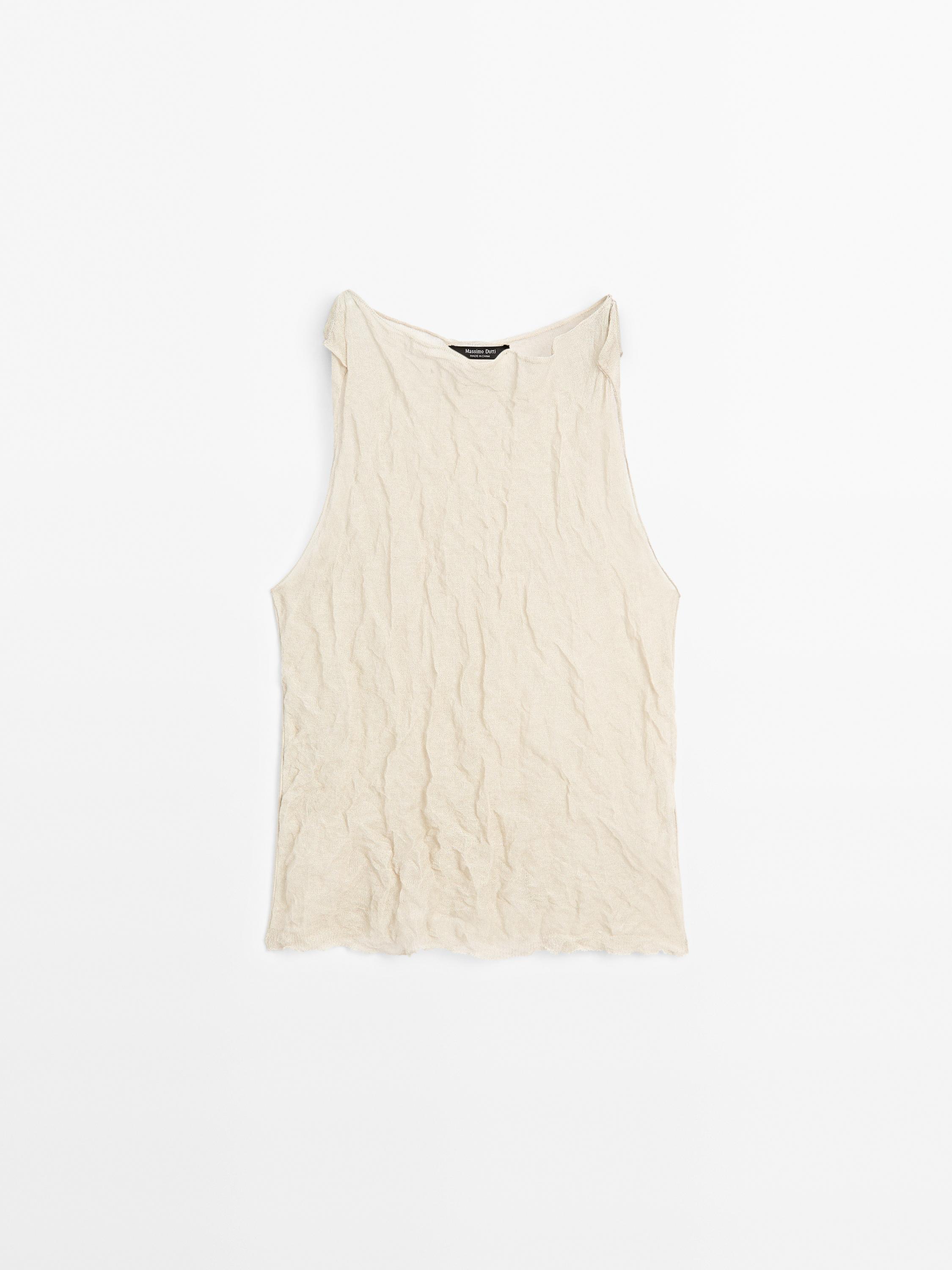 Top halter efecto arrugado