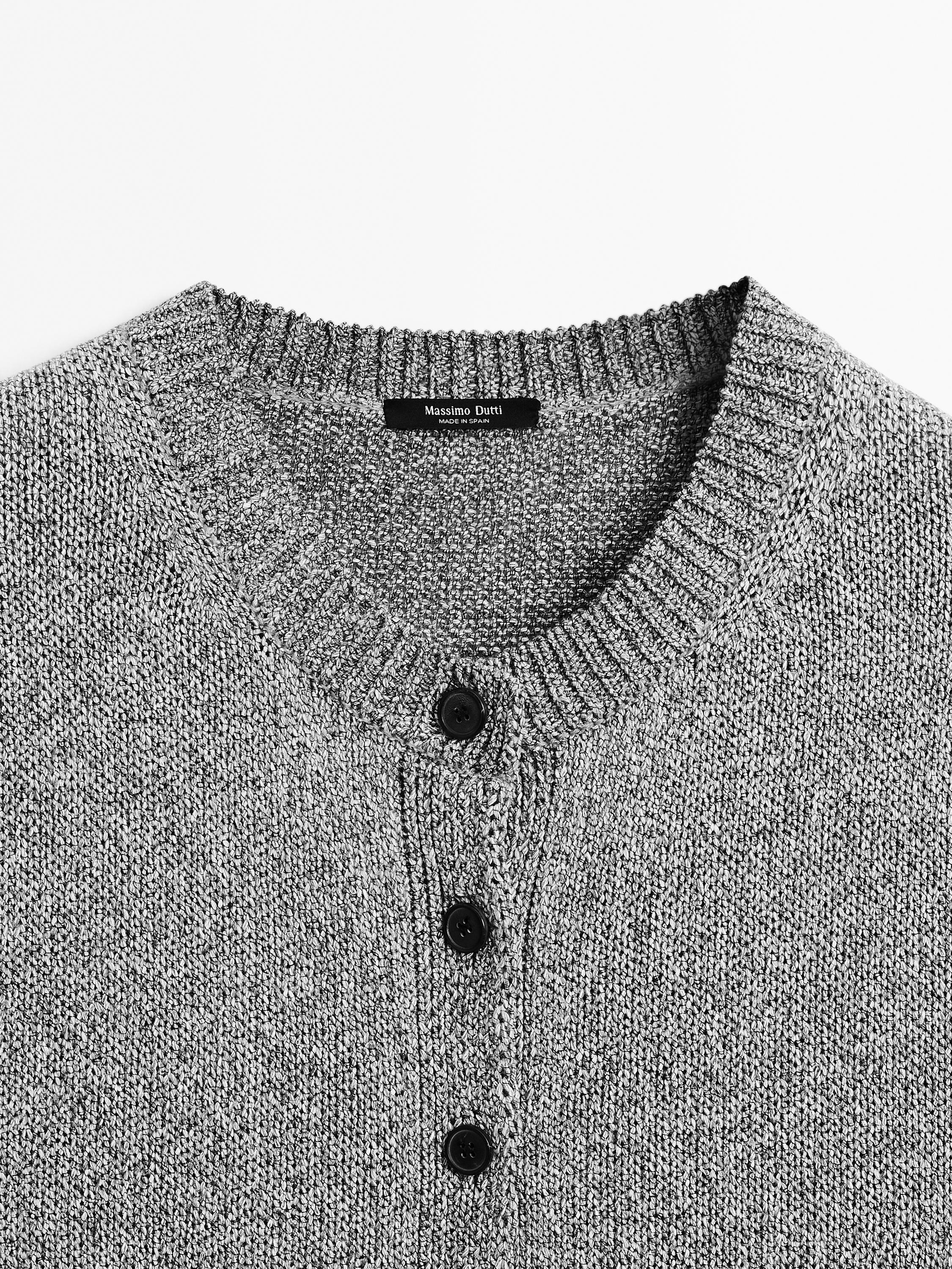 Kardigan z mieszanki bawełny z krótkim rękawem