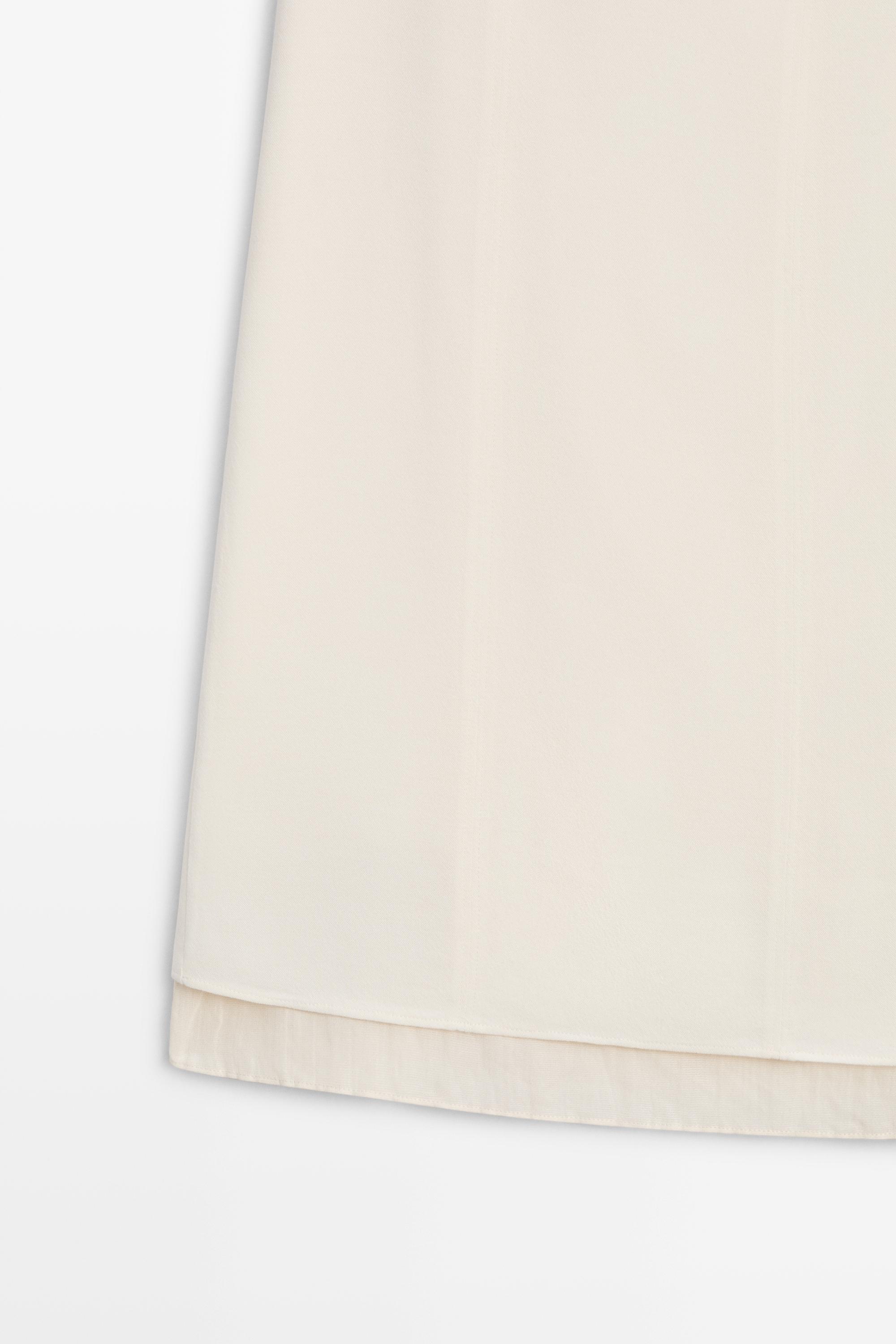 Double-layered midi skirt with seam detail — Off white