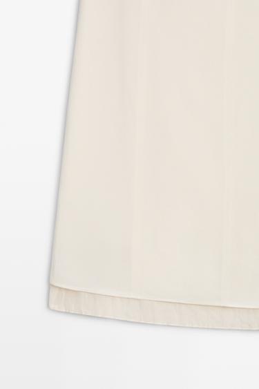 Double-layered midi skirt with seam detail — Off white 7