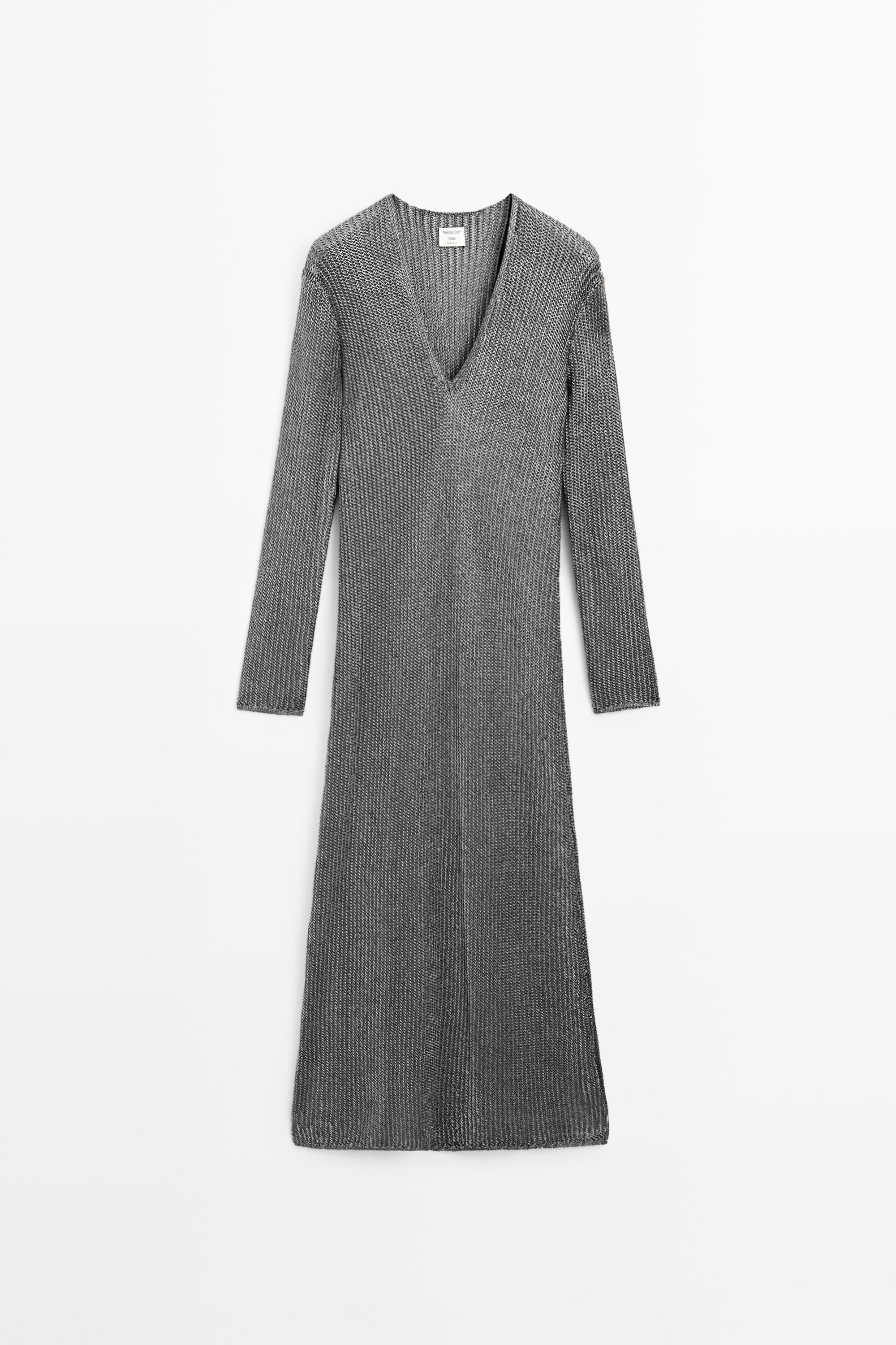 Rochie lungă din tricot metalic - STUDIO