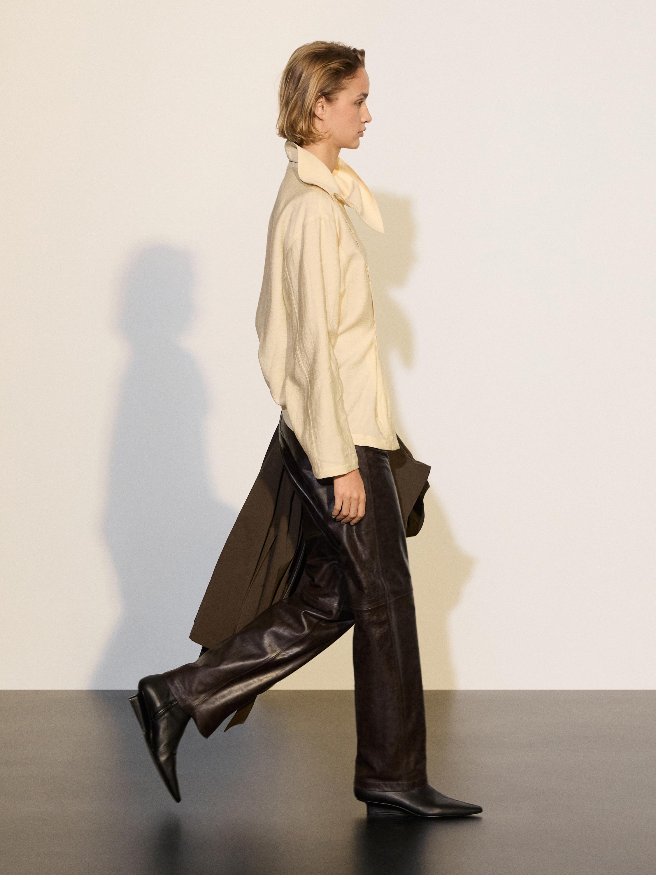 Asymmetric button-up shirt