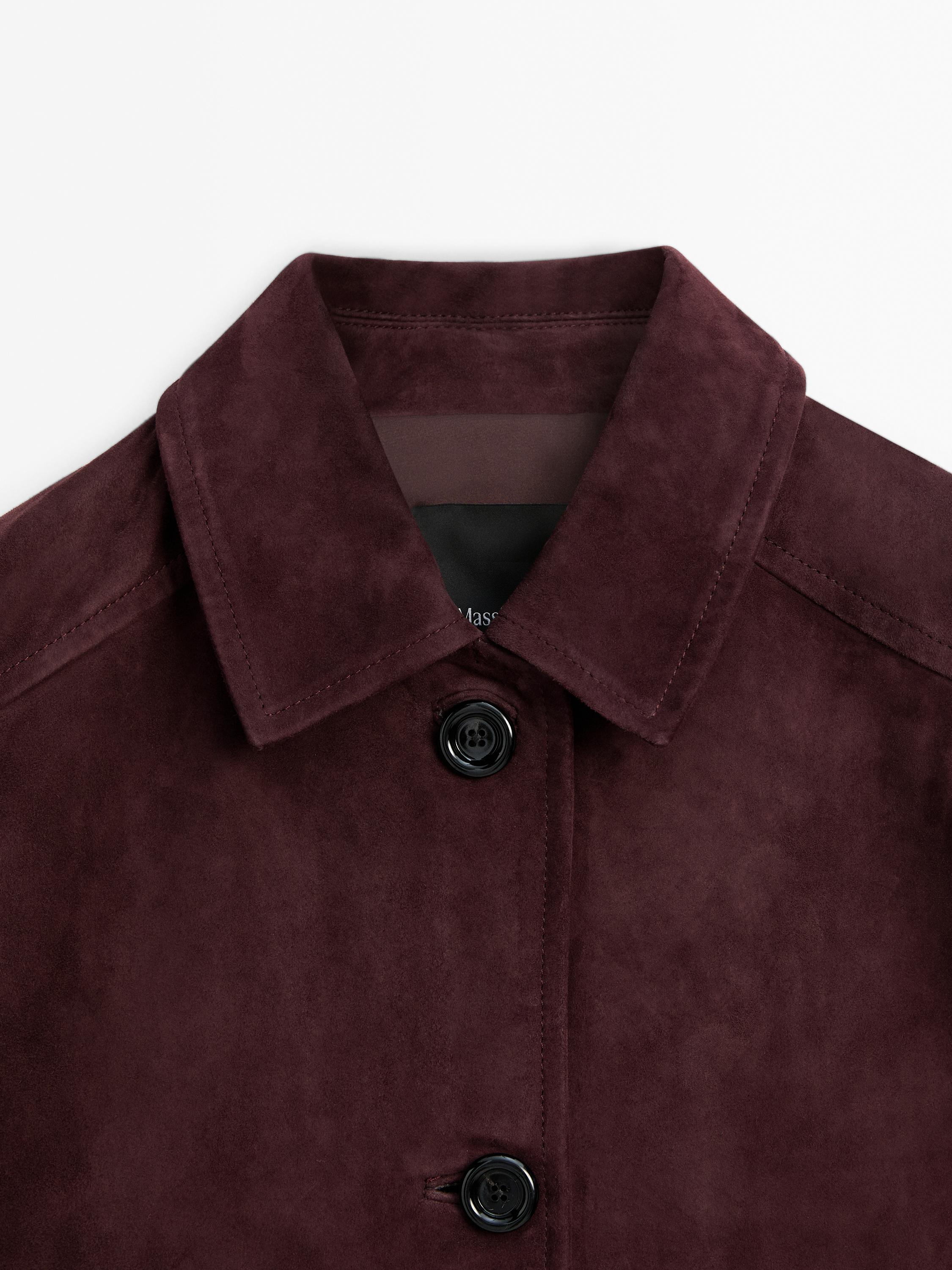 Short suede leather jacket