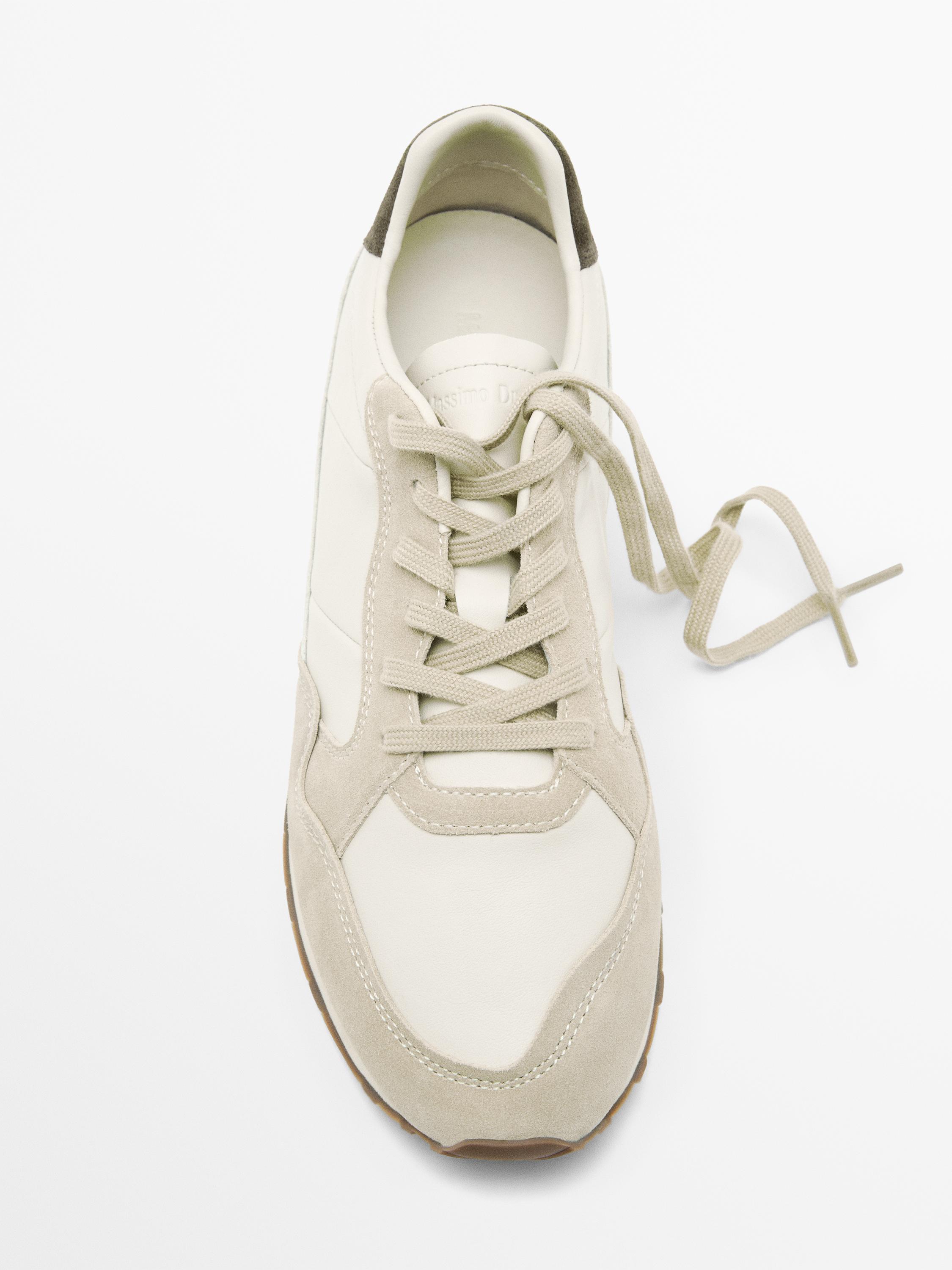 Trainers with contrast back piece — WHITE