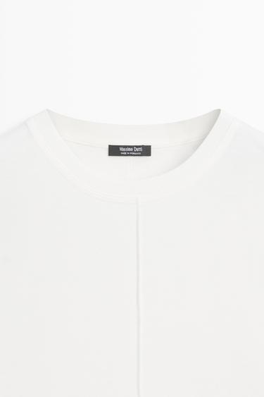 100% cotton short sleeve seamed T-shirt — Off white 8