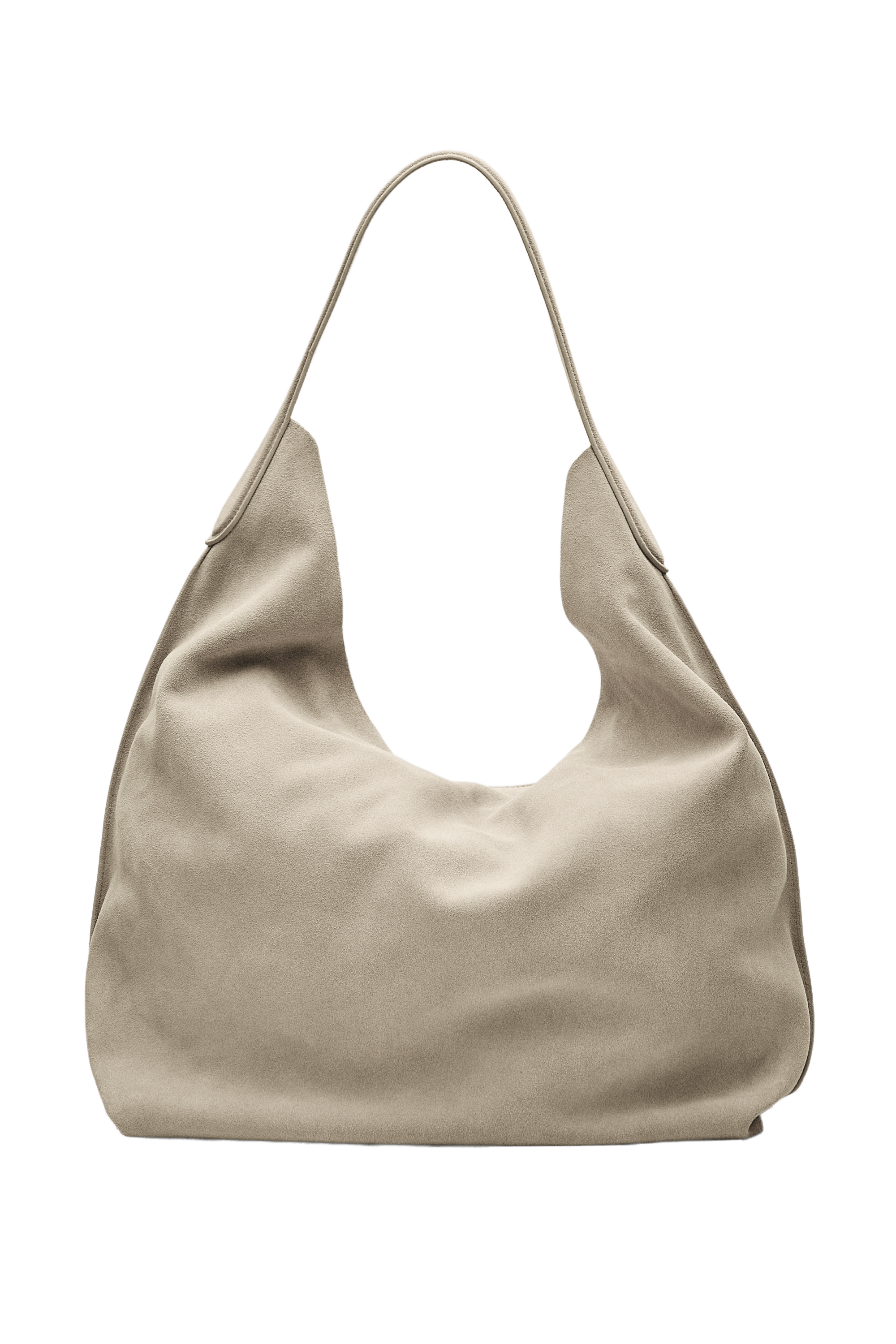 Maxi split suede leather shoulder bag