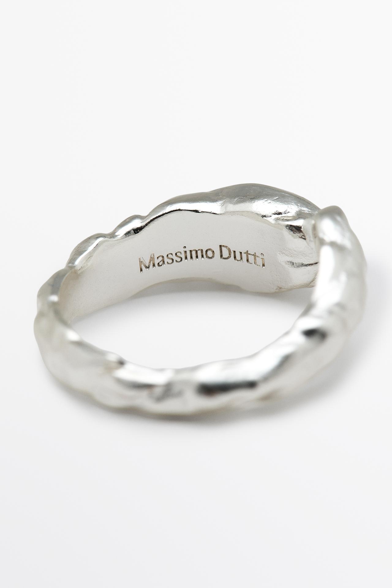 Textured open ring — SILVER