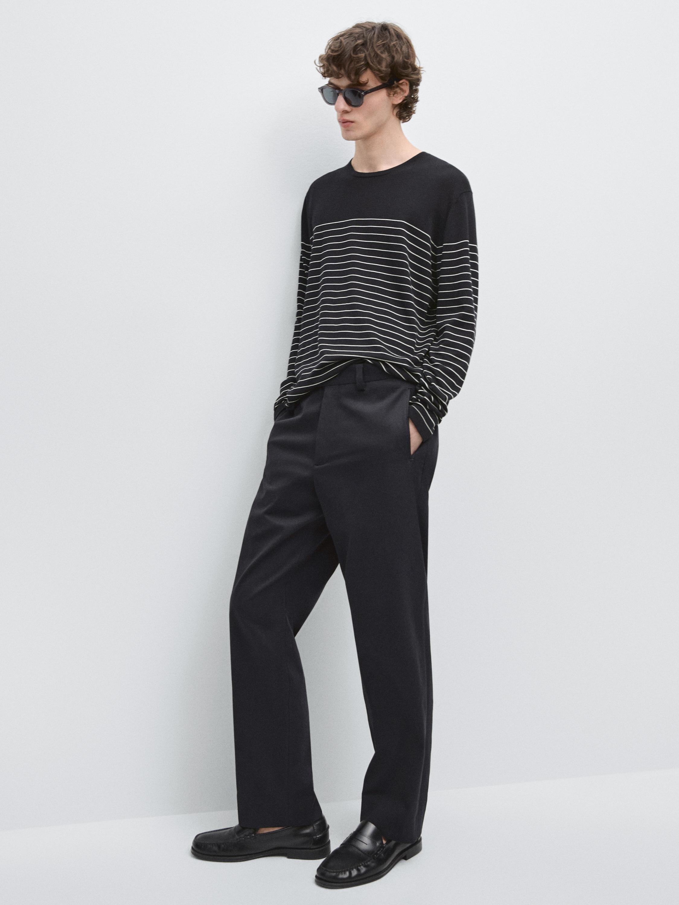 Tailored fit barrel trousers — DARK BLUE