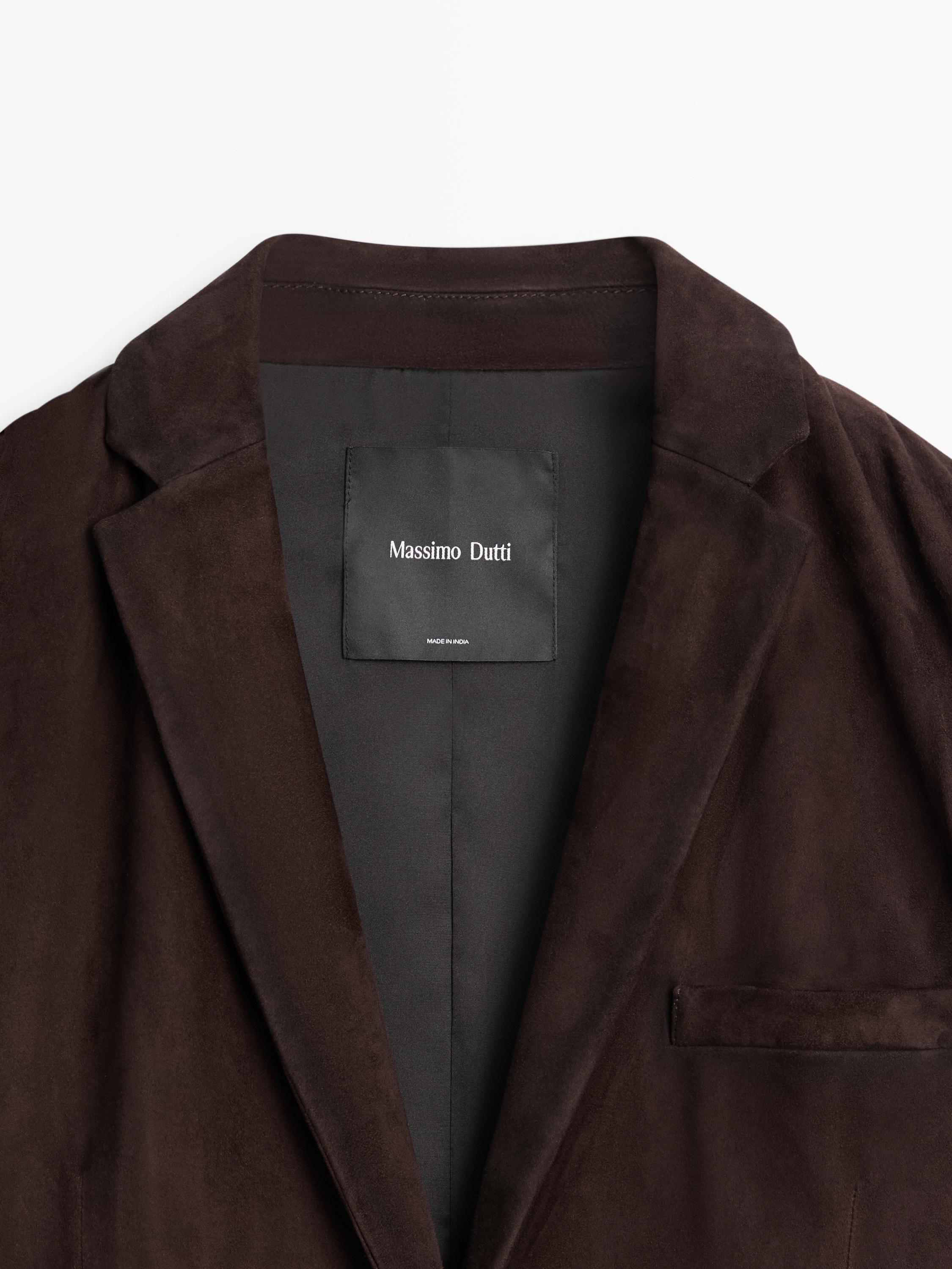 Suede leather blazer