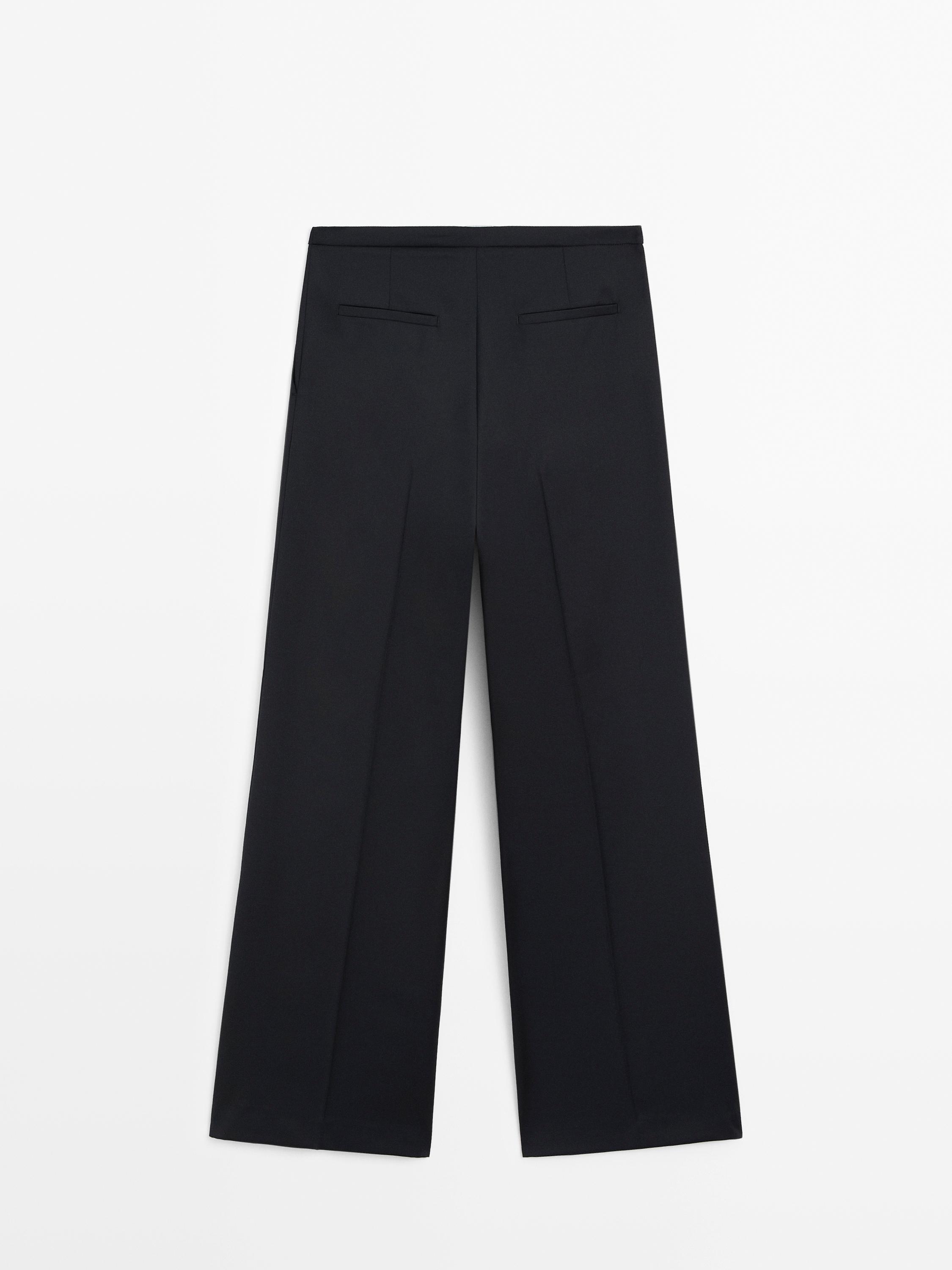 100% wool trousers with thin waistband