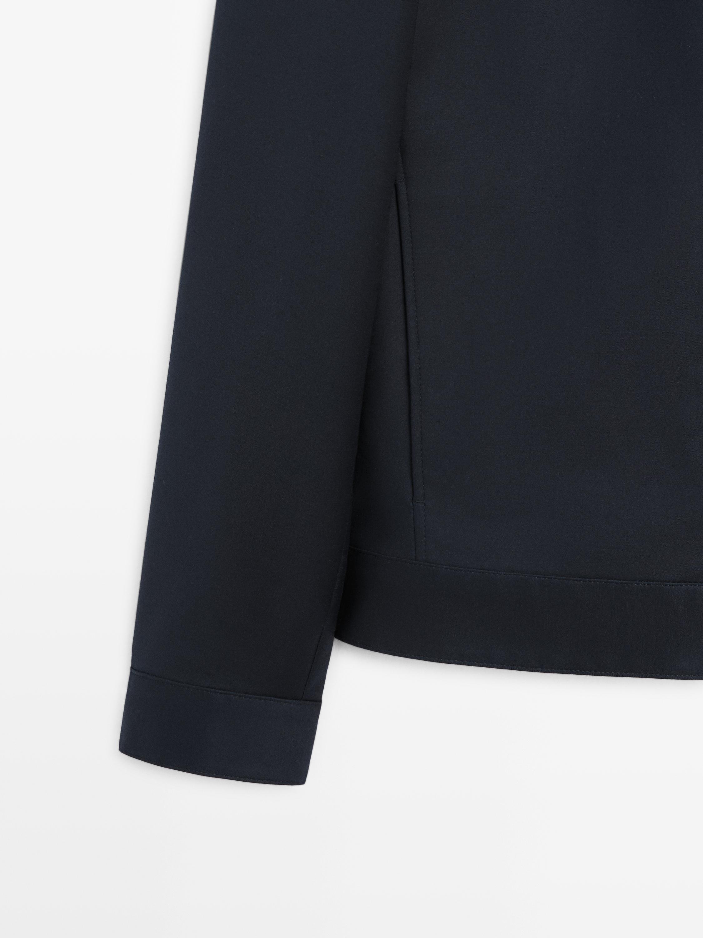 Cotton blend jacket — NAVY BLUE