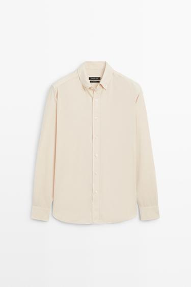 Regular fit needlecord shirt — SAND 2
