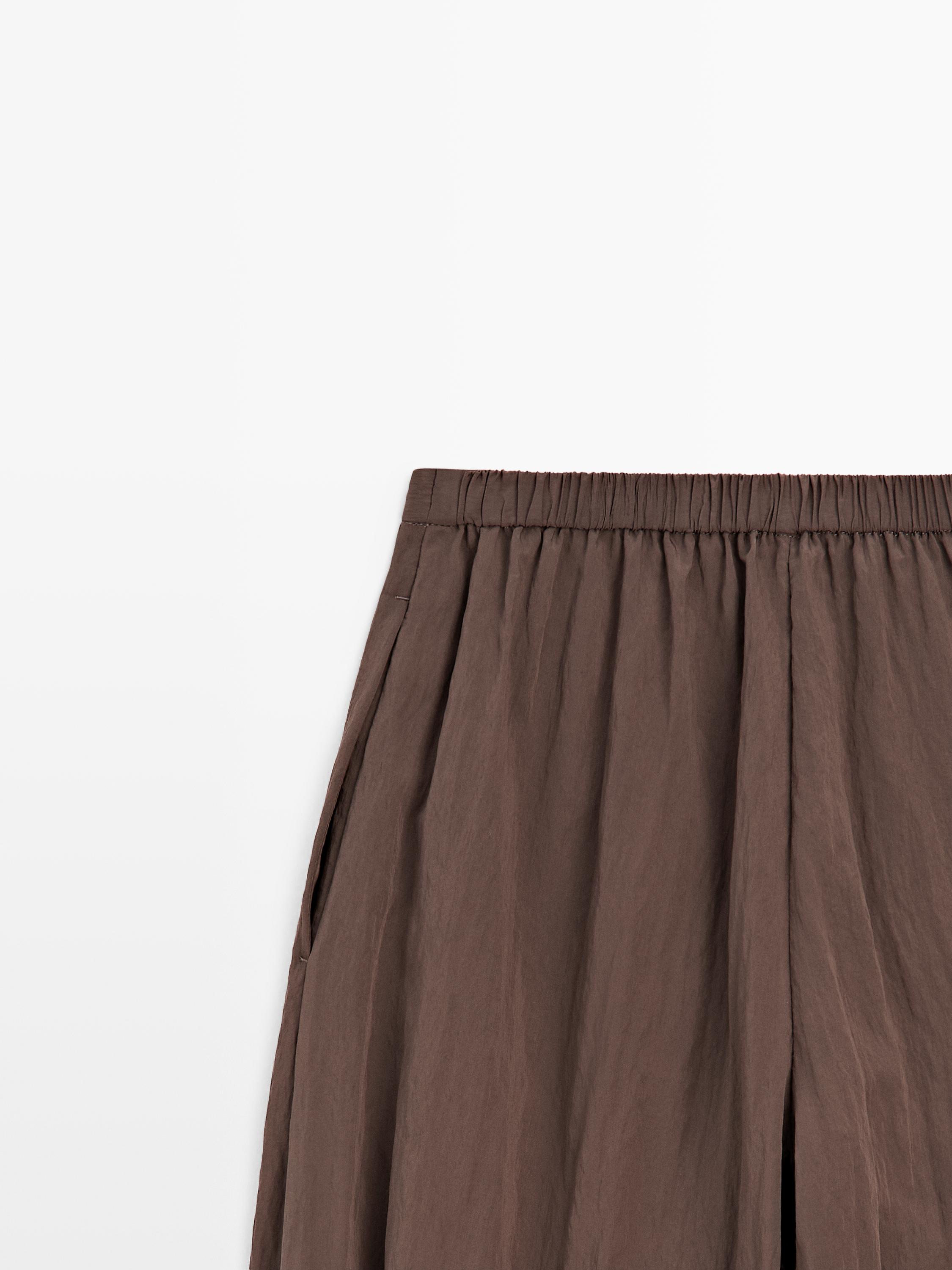 flowing draped pants — MOLE BROWN