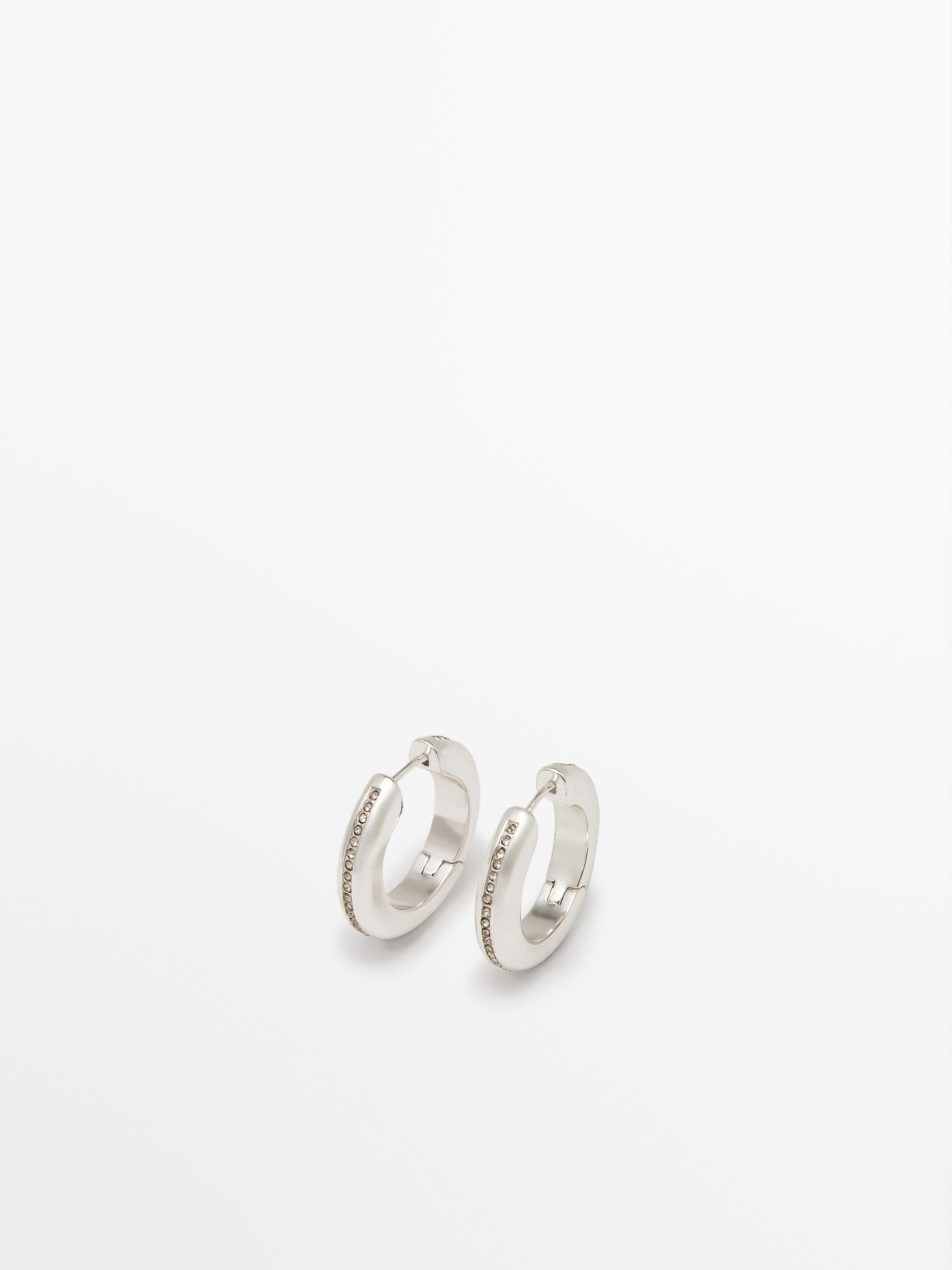Rhinestone hoop earrings