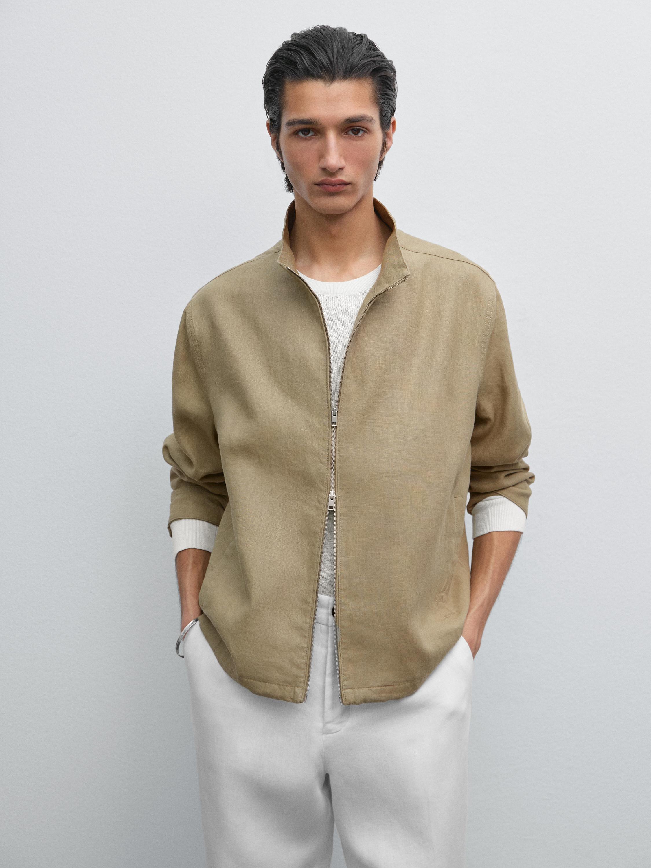 100% linen bomber jacket