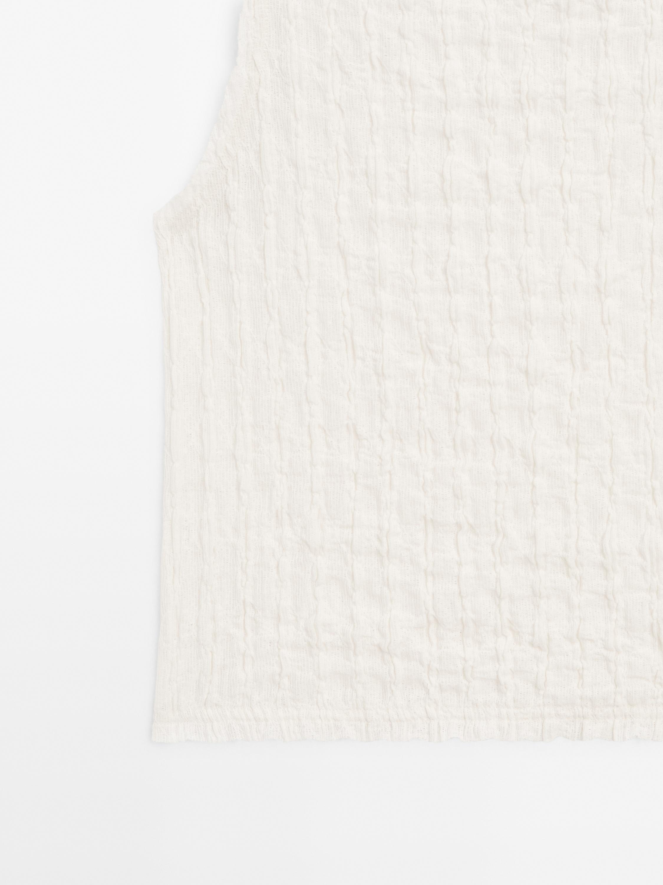 Gathered cotton blend top