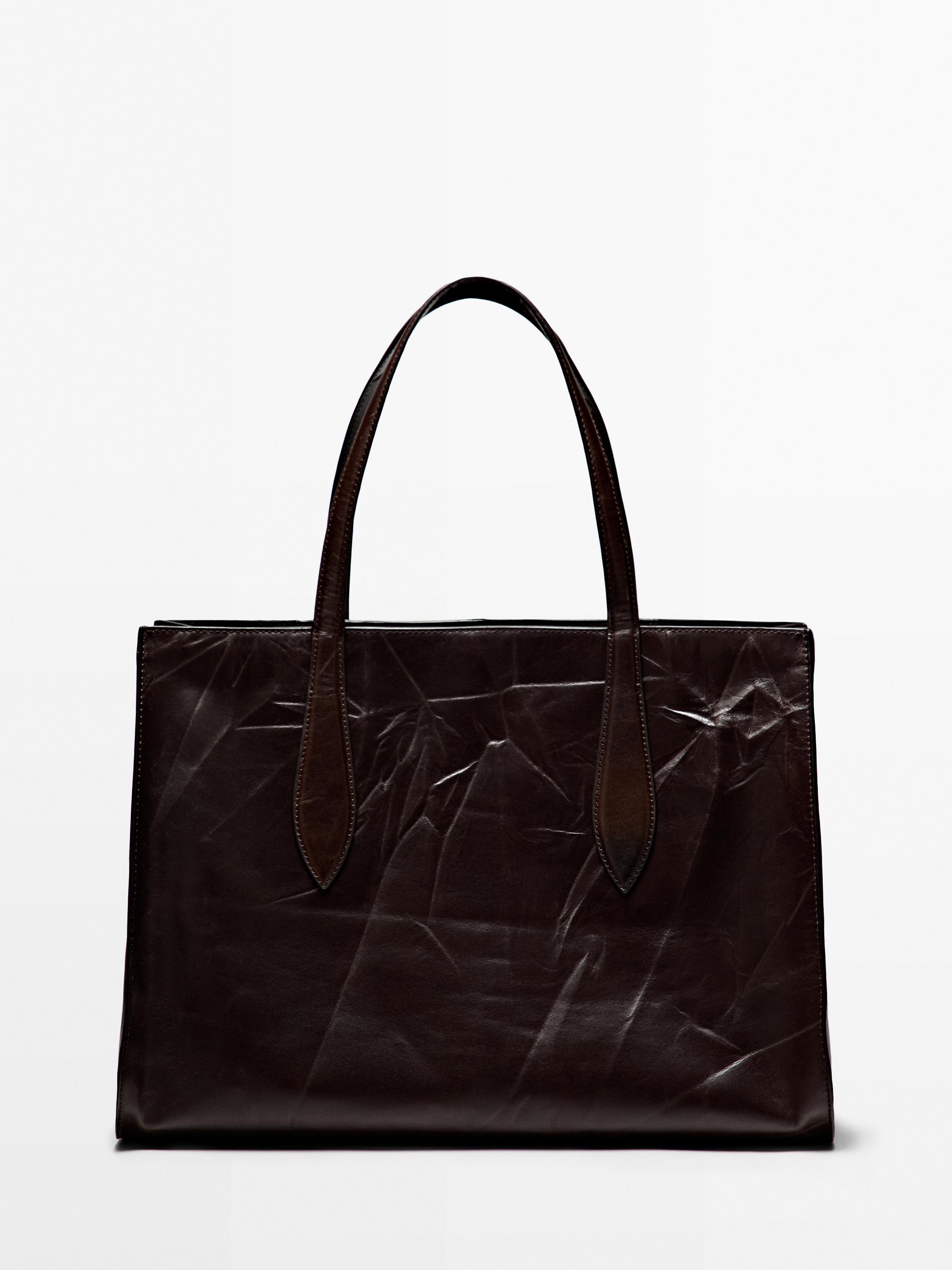 Bolso maxi craquelado piel napa