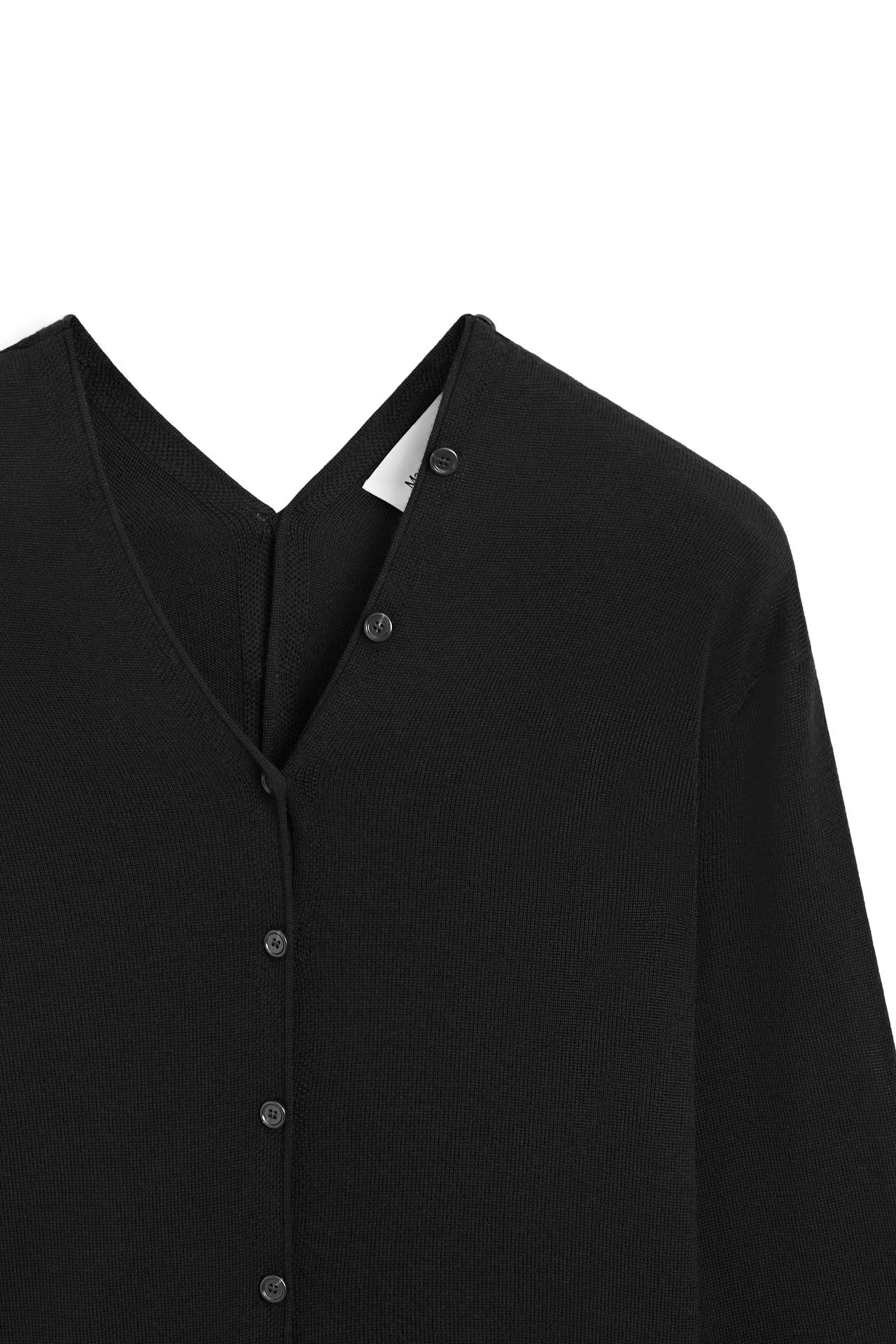 100% wool knit cardigan with button detail - LIMITED EDITION — BLACK