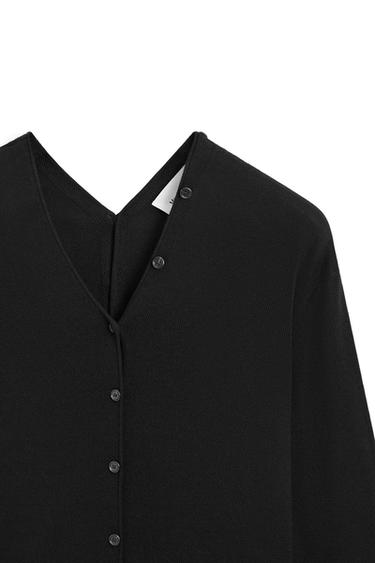 100% wool knit cardigan with button detail - LIMITED EDITION — BLACK 6