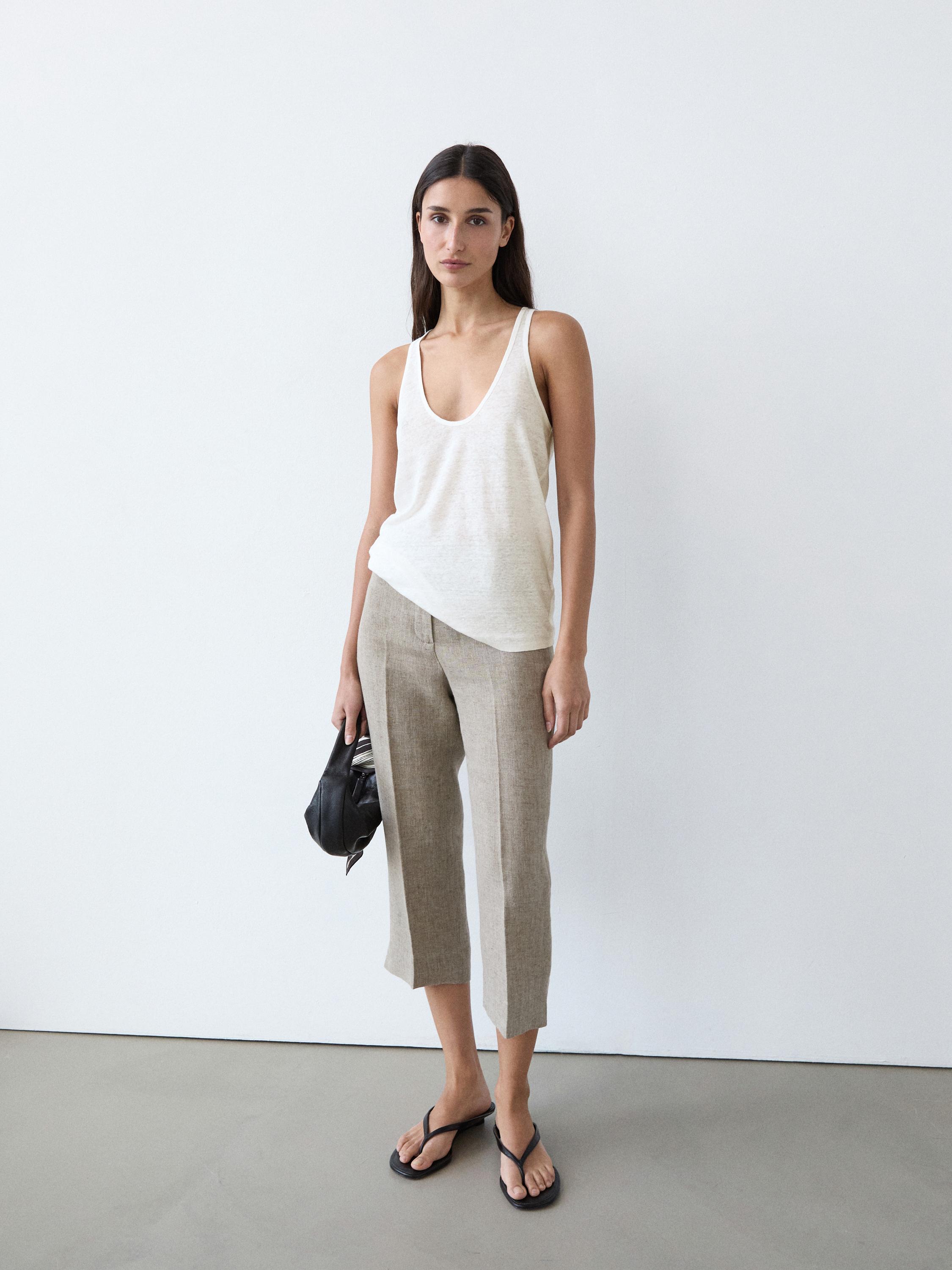 100% linen strappy top