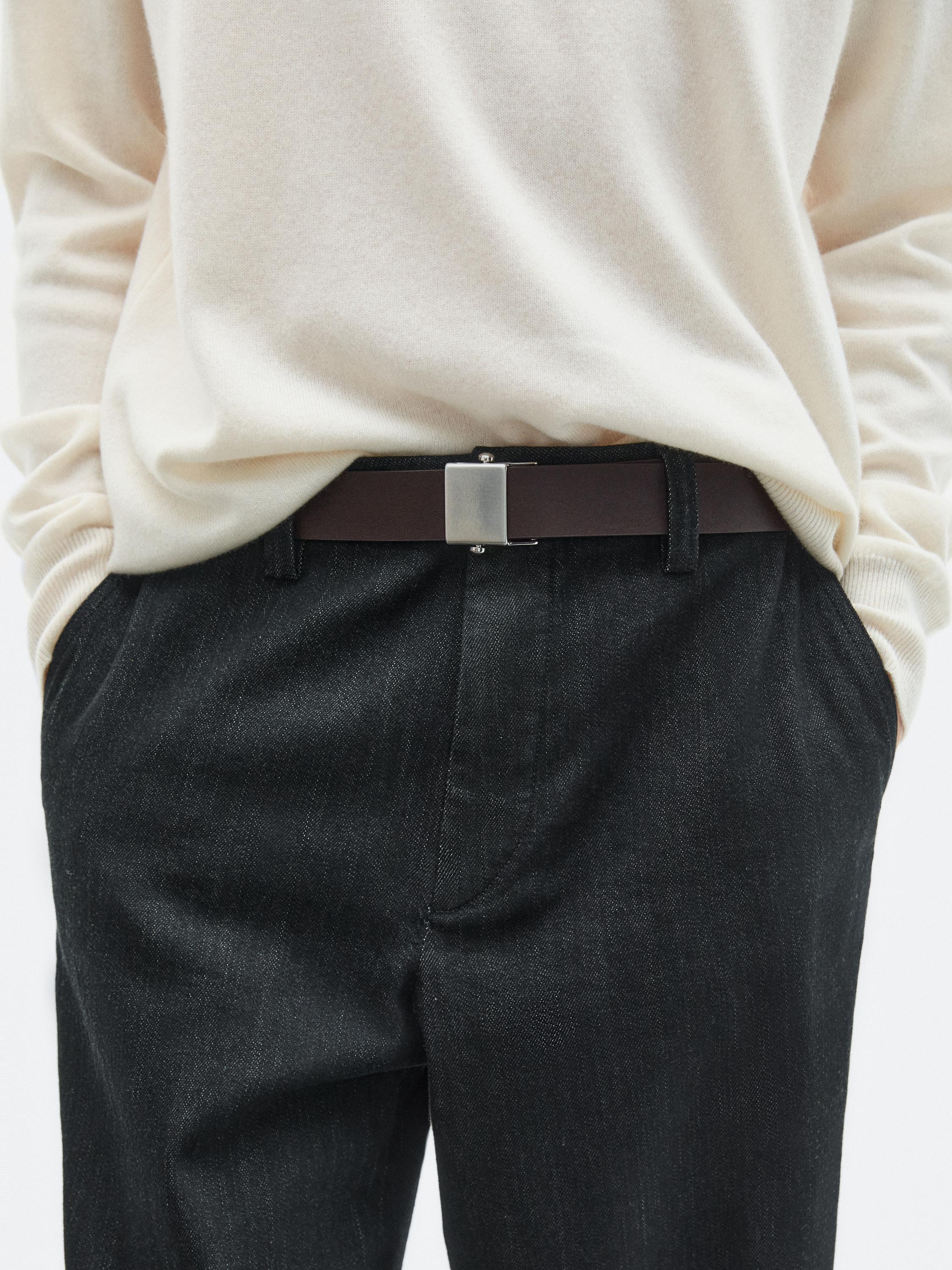 Ceinture boucle et passant en cuir nappa - LIMITED