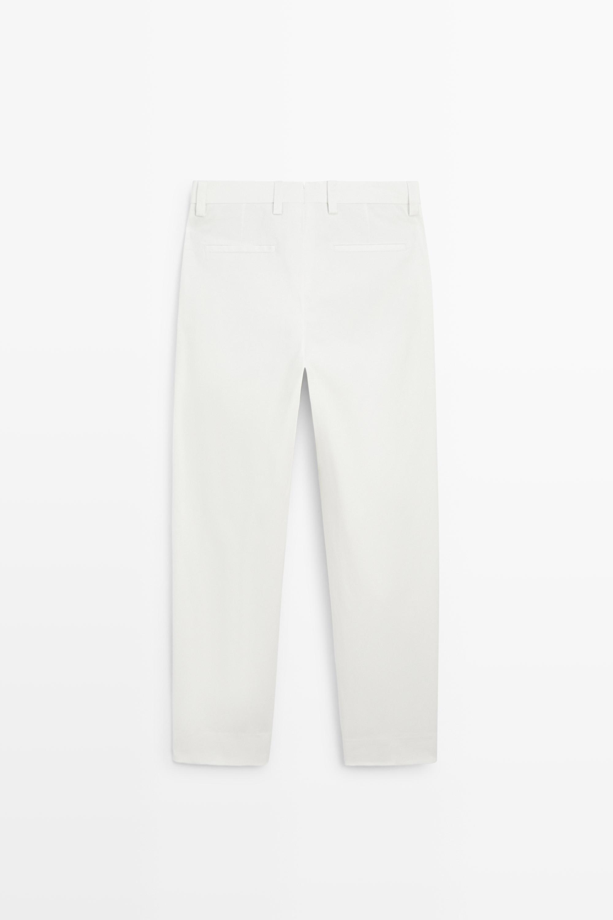 Cotton blend darted trousers — WHITE