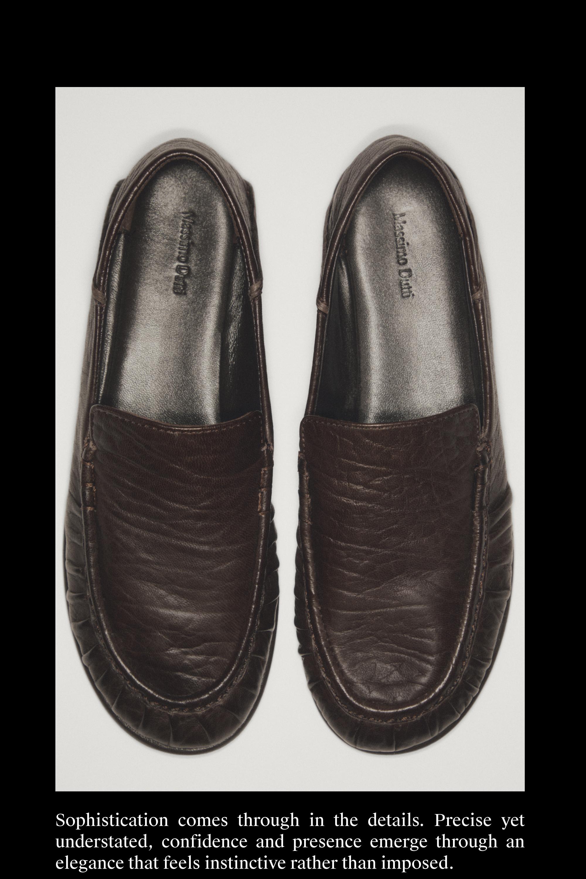 Milled leather loafer — BROWN