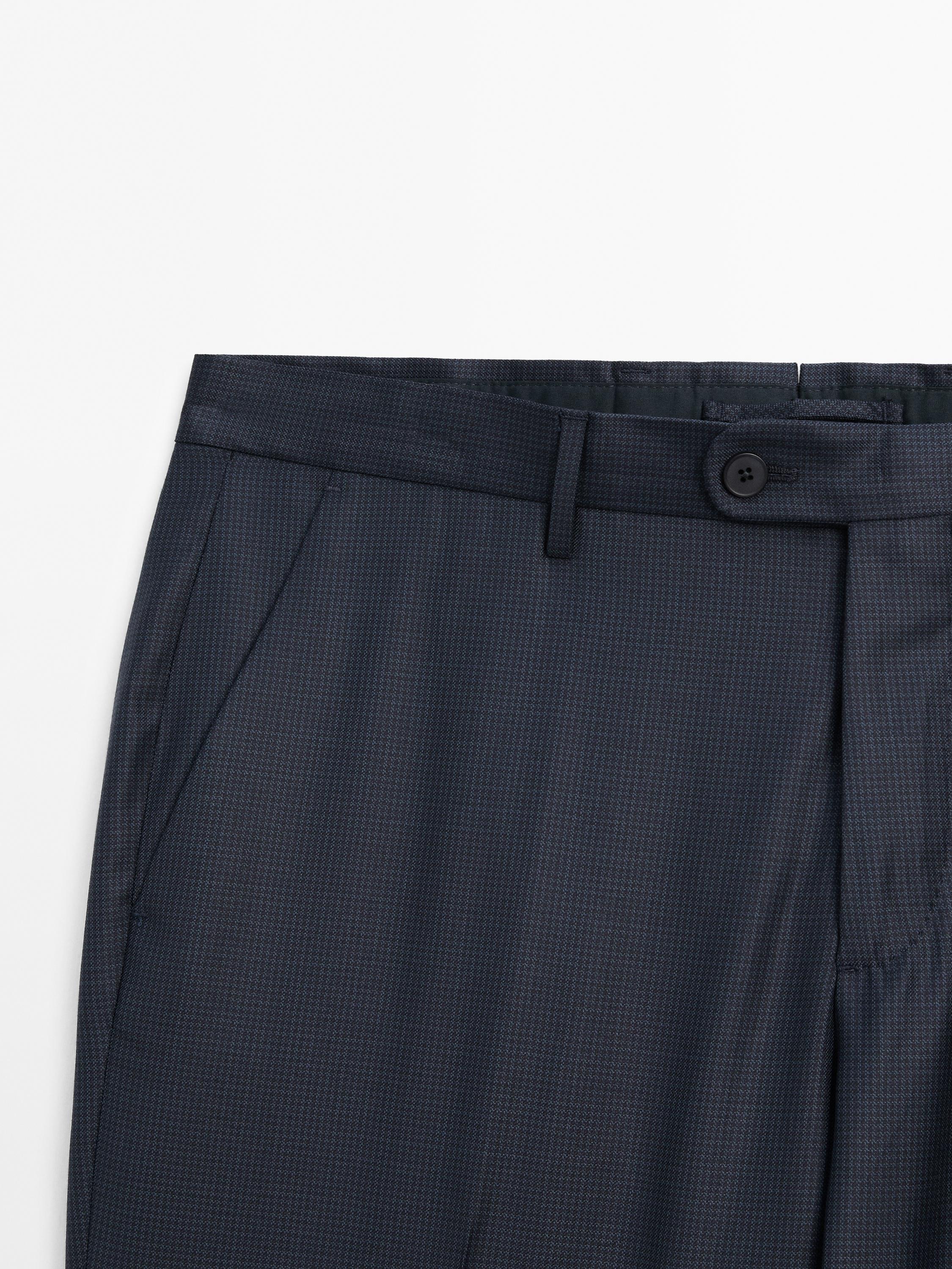 Wool houndstooth trousers