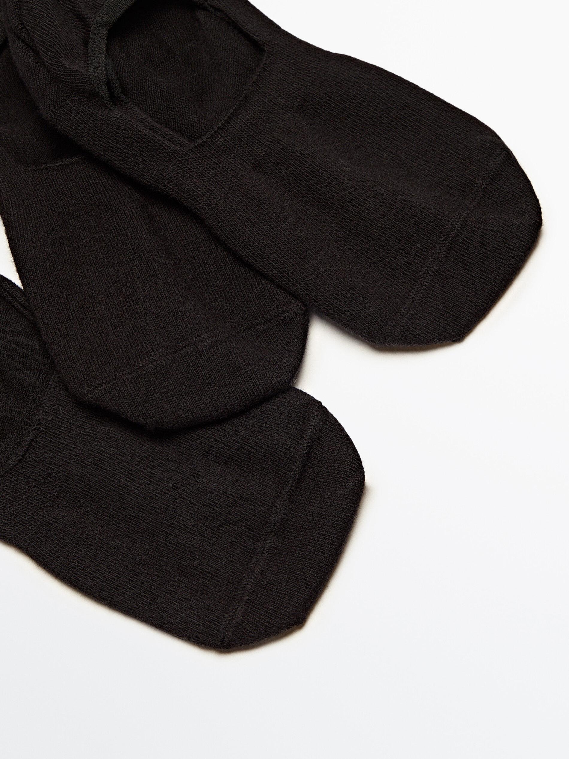 Pack of 3 pairs of no-show cotton blend socks