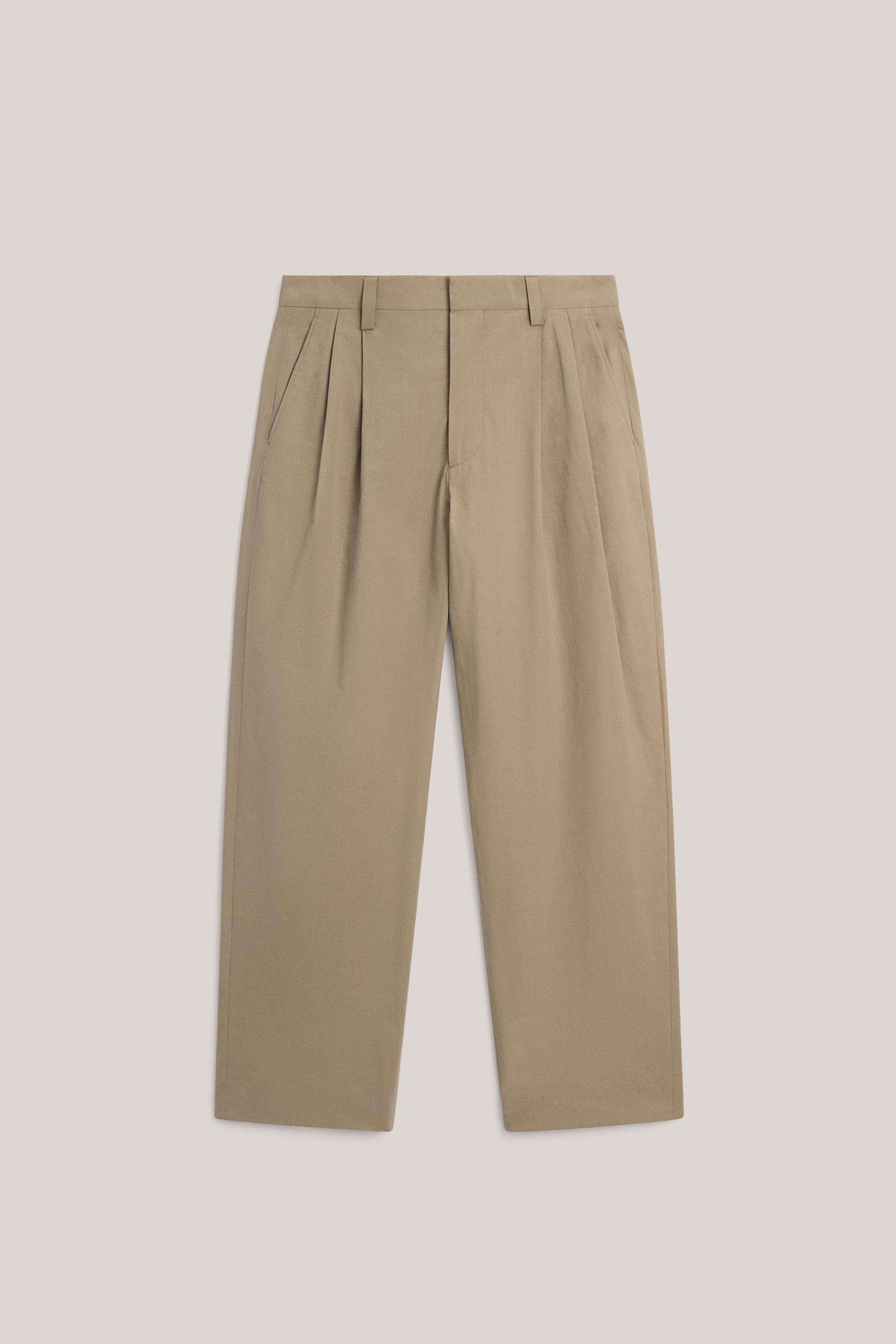 Cotton poplin trousers with darts - LIMITED EDITION — OCHRE