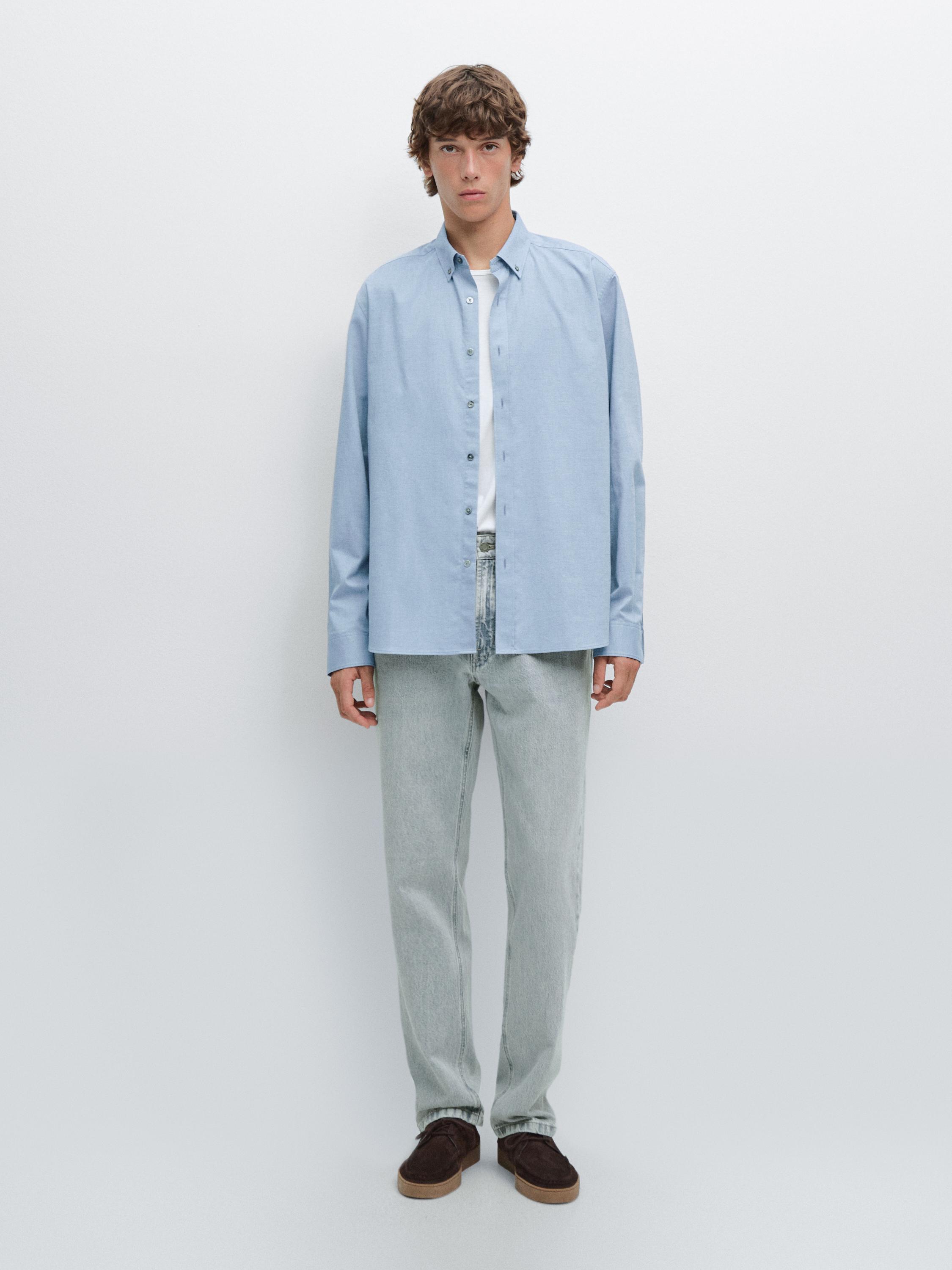 Soft regular fit melange shirt