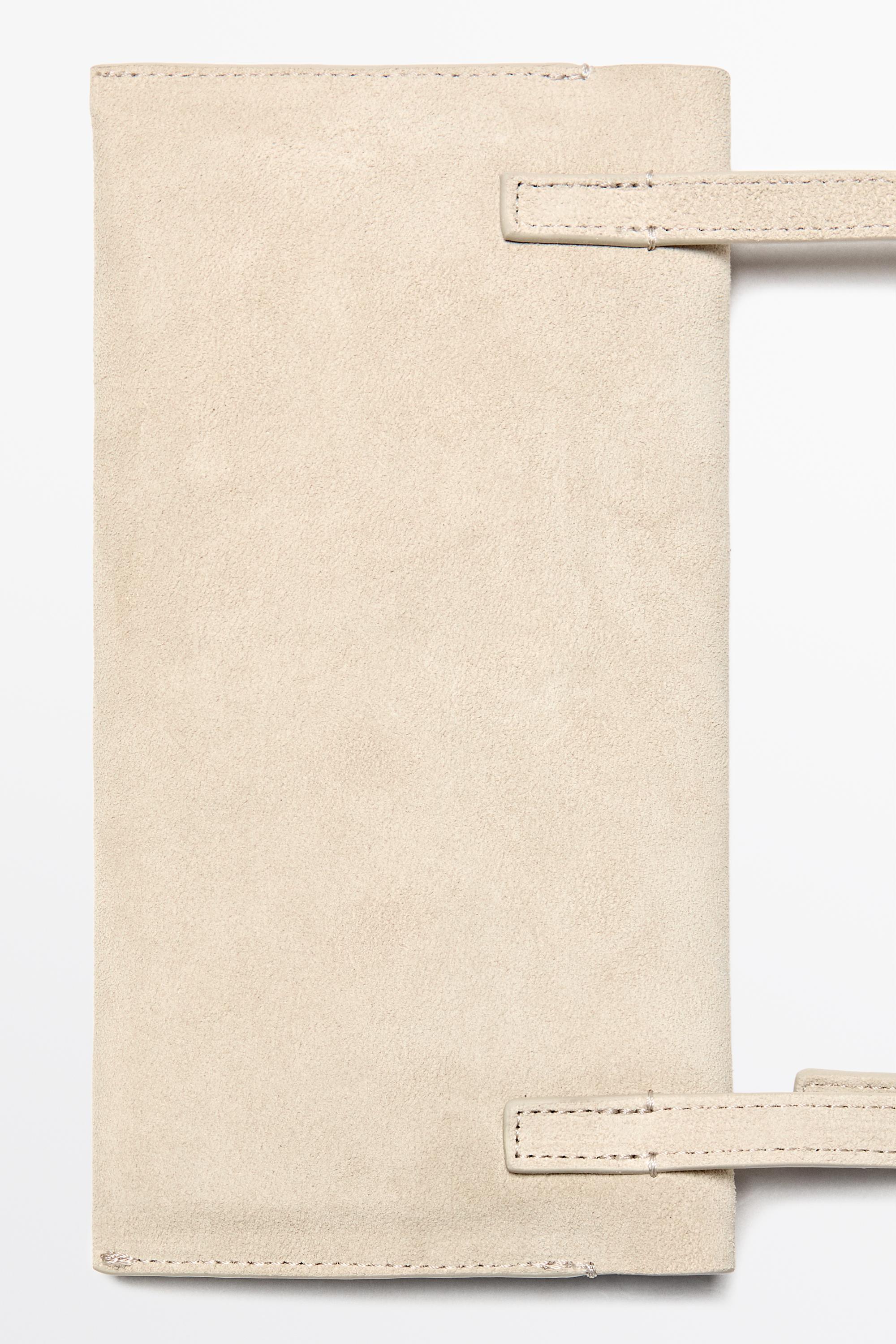 Suede leather shoulder bag — Ecru