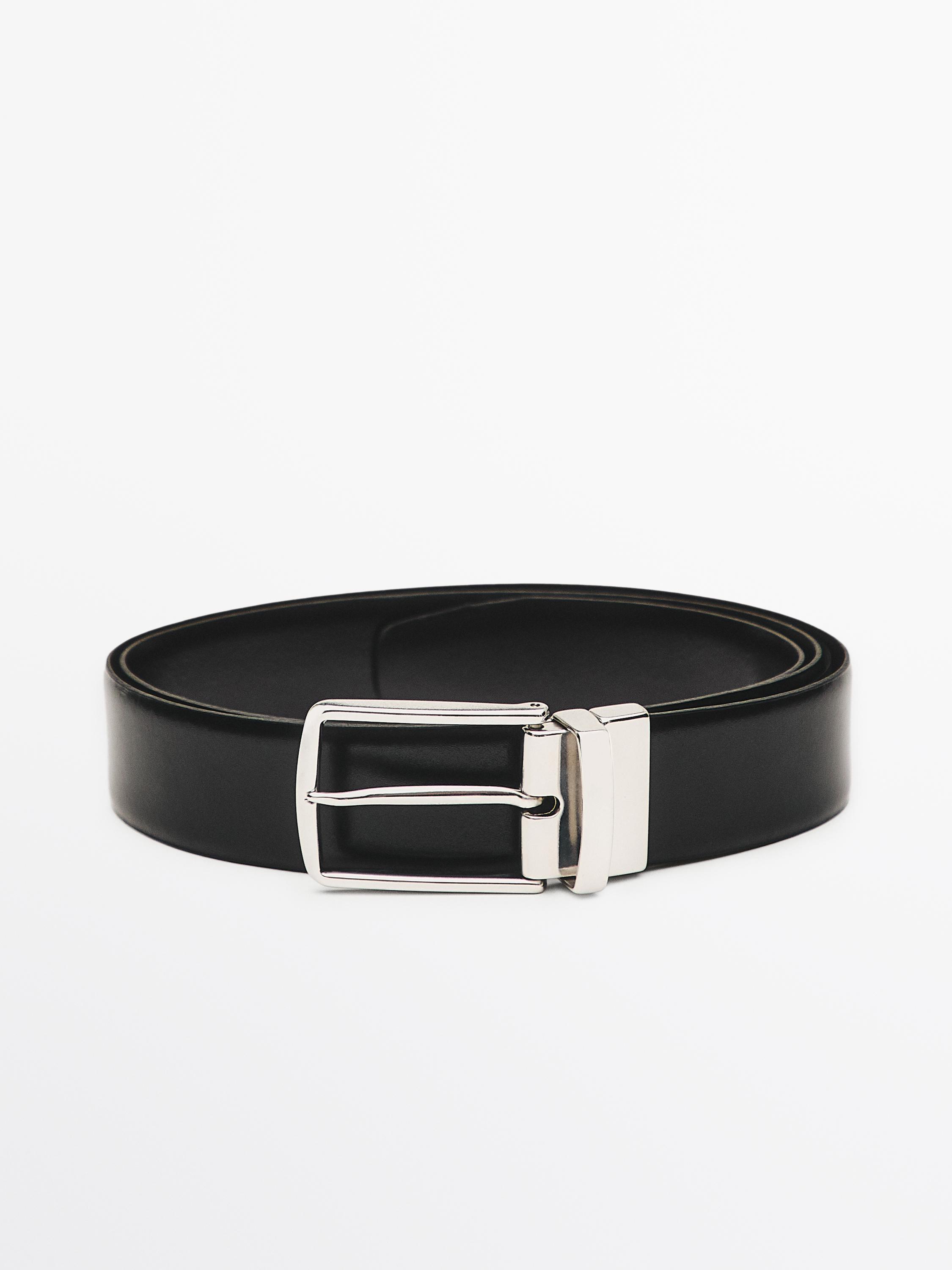 Reversible nappa leather belt