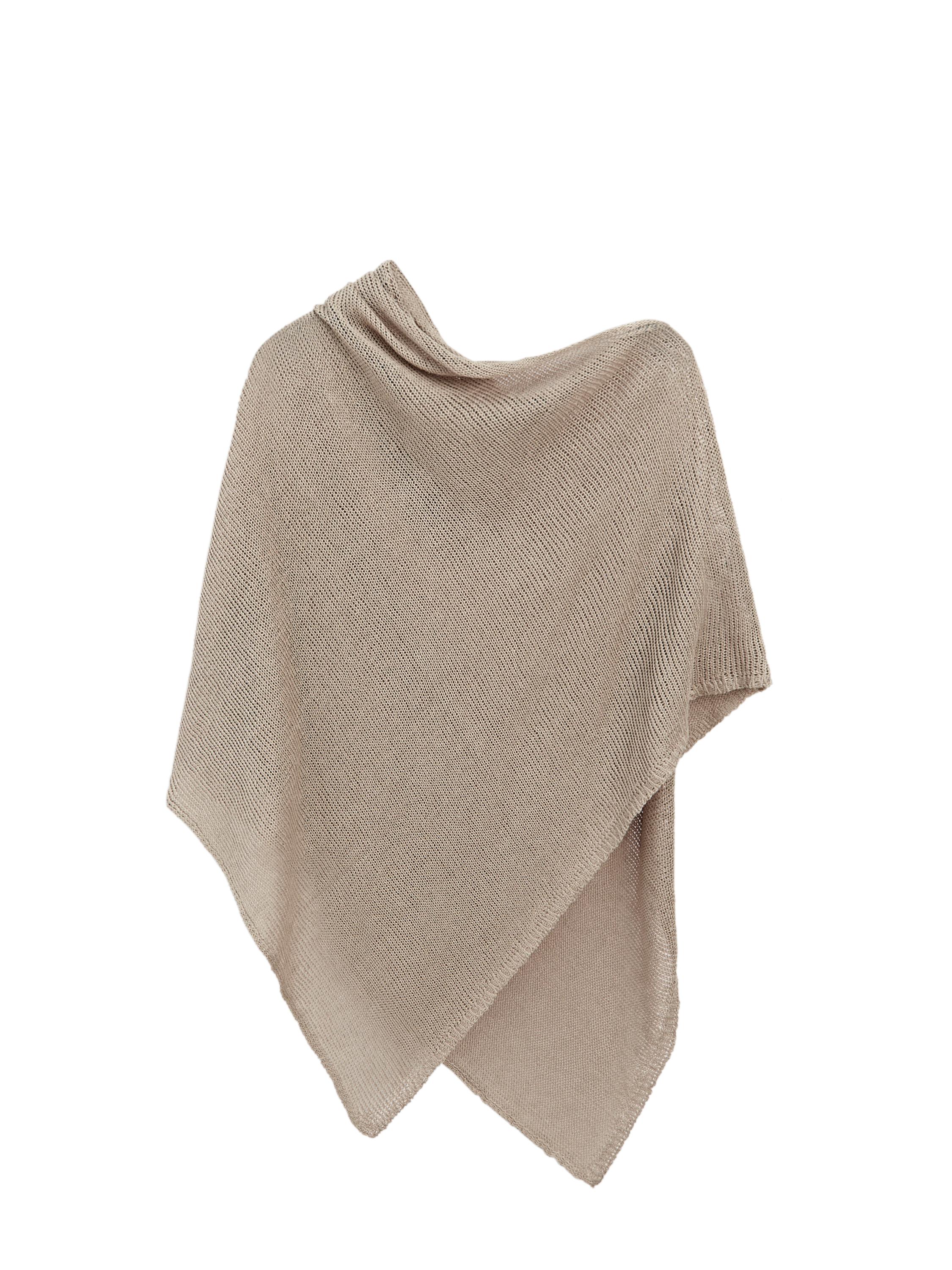 Keten karışımlı triko pelerin