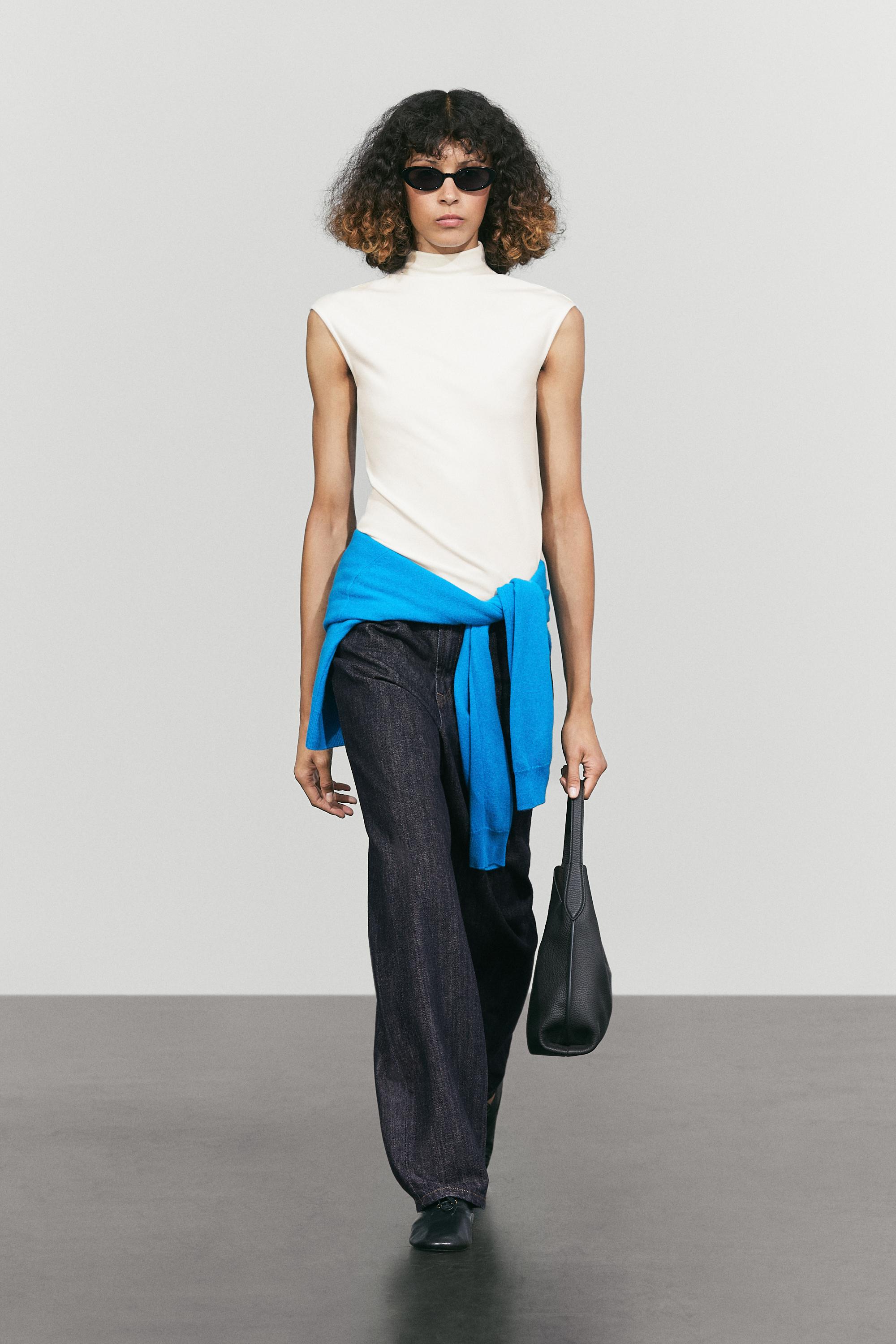 Funnel neck knit top