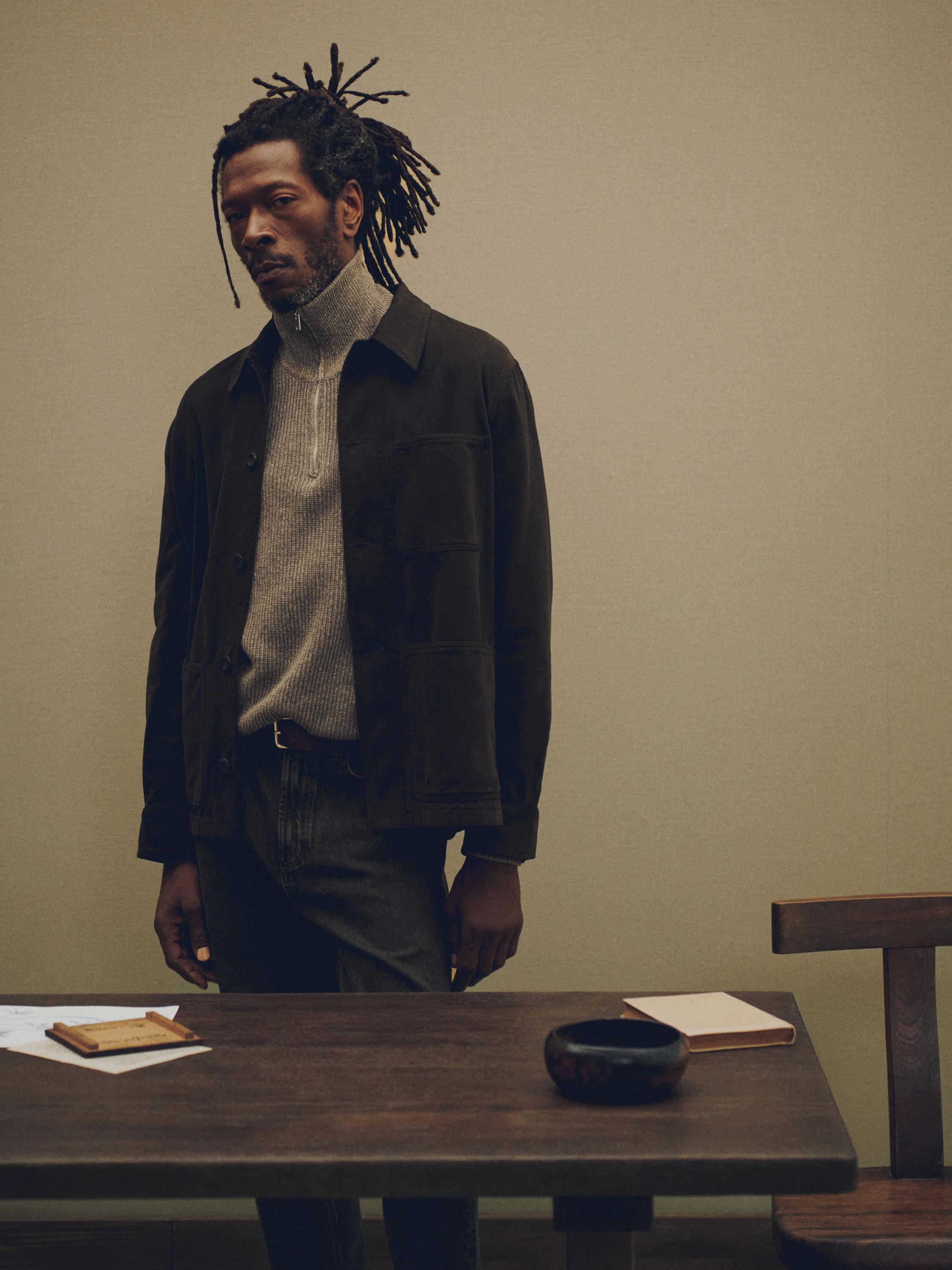 Twill overshirt with pockets