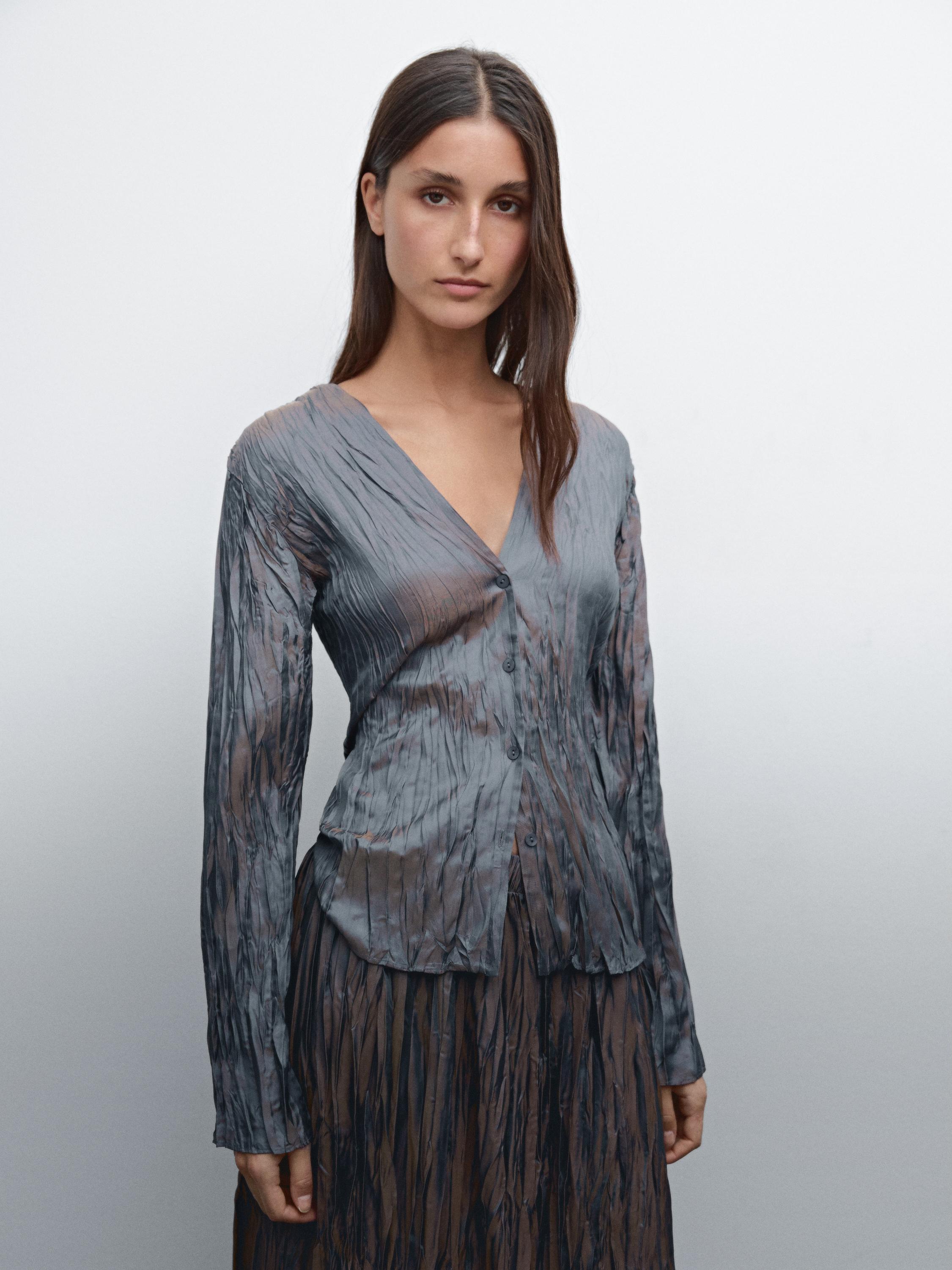 Chemise cropped en coton ensemble