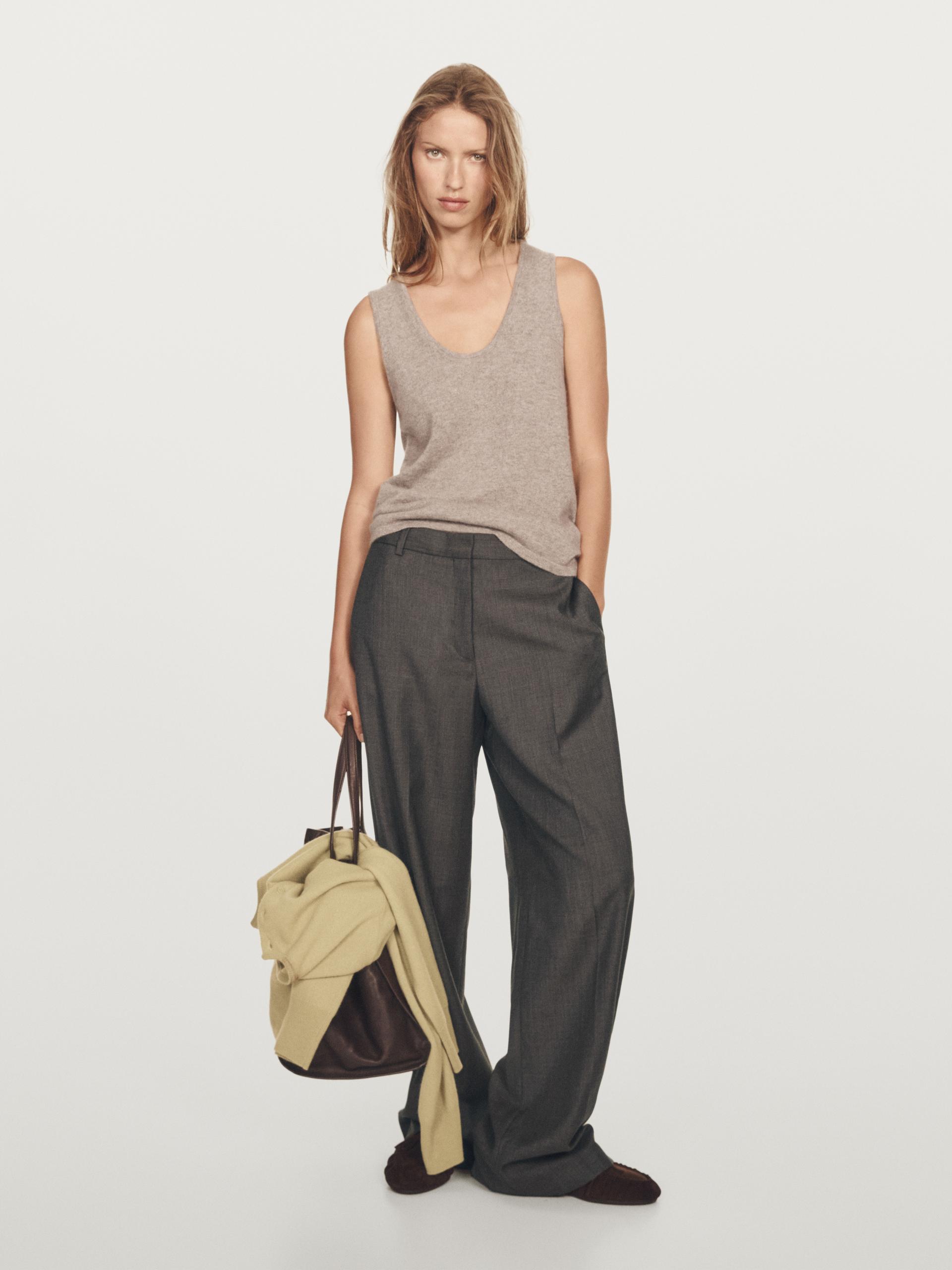 Top À Col Rond Cachemire - Vison - S - Massimo Dutti - Femme